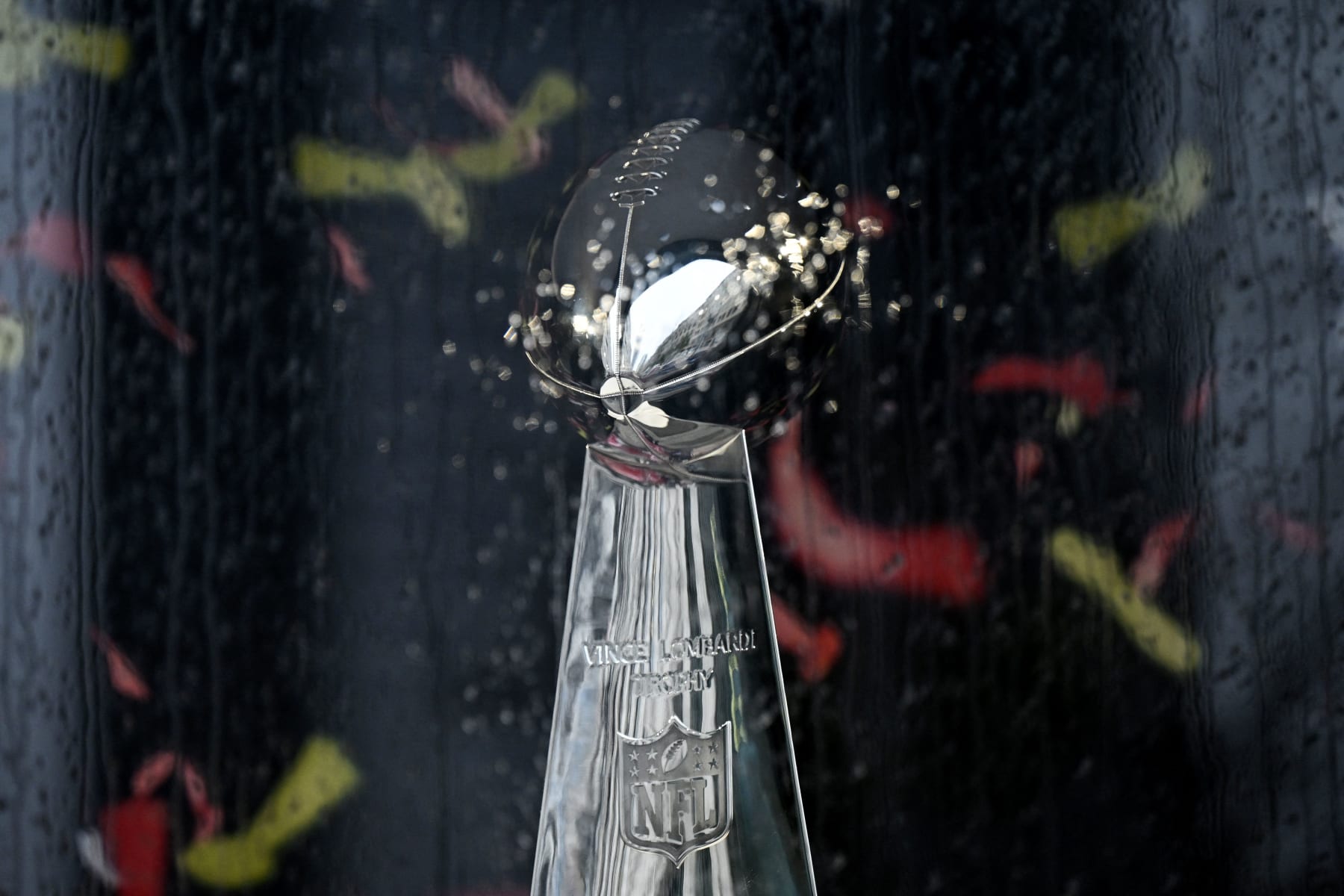 TOPSHOT - The Vince Lombardi Trophy is pictured ahead of the NFL season match Indianapolis Colts vs New England Patriots in central Frankfurt am Main, western Germany, on November 7, 2023. Indianapolis Colts vs New England Patriots will be played on November 12, 2023, in the Frankfurt Stadium Deutsche Bank Park as part of the NFL International Series. (Photo by Kirill KUDRYAVTSEV / AFP) (Photo by KIRILL KUDRYAVTSEV/AFP via Getty Images)