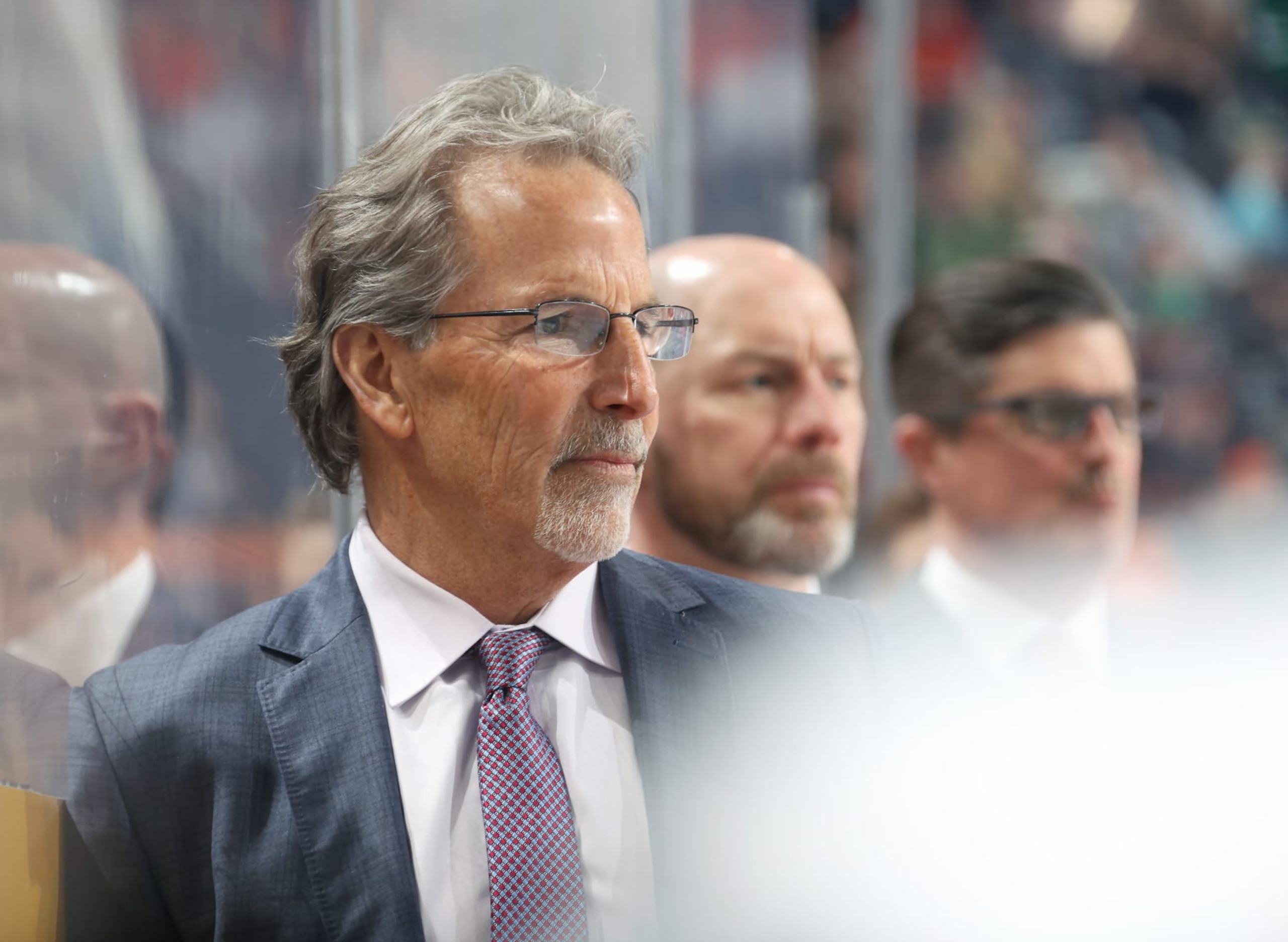 PHILADELPHIA, PENNSYLVANIA - MARCH 18:  Head Coach of the Philadelphia Flyers John Tortorella watches the play on the ice during the first period against the Carolina Hurricanes at the Wells Fargo Center on March 18, 2023 in Philadelphia, Pennsylvania.  (Photo by Len Redkoles/NHLI via Getty Images)