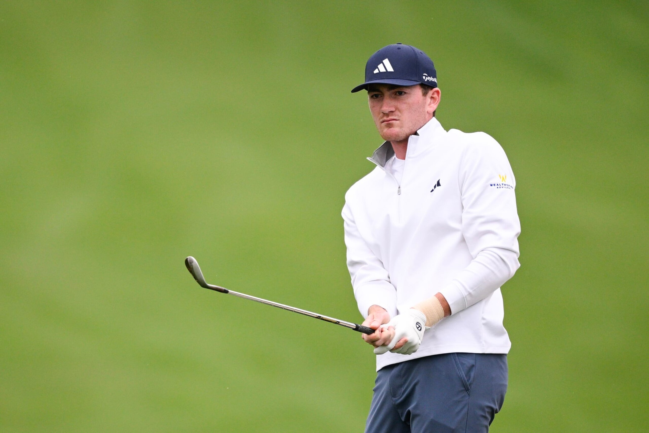 LA QUINTA, CALIFORNIA - JANUARY 20: Nick Dunlap of the United States hits from the fifth fairway during the third round of The American Express at La Quinta Country Club on January 20, 2024 in La Quinta, California. (Photo by Orlando Ramirez/Getty Images)