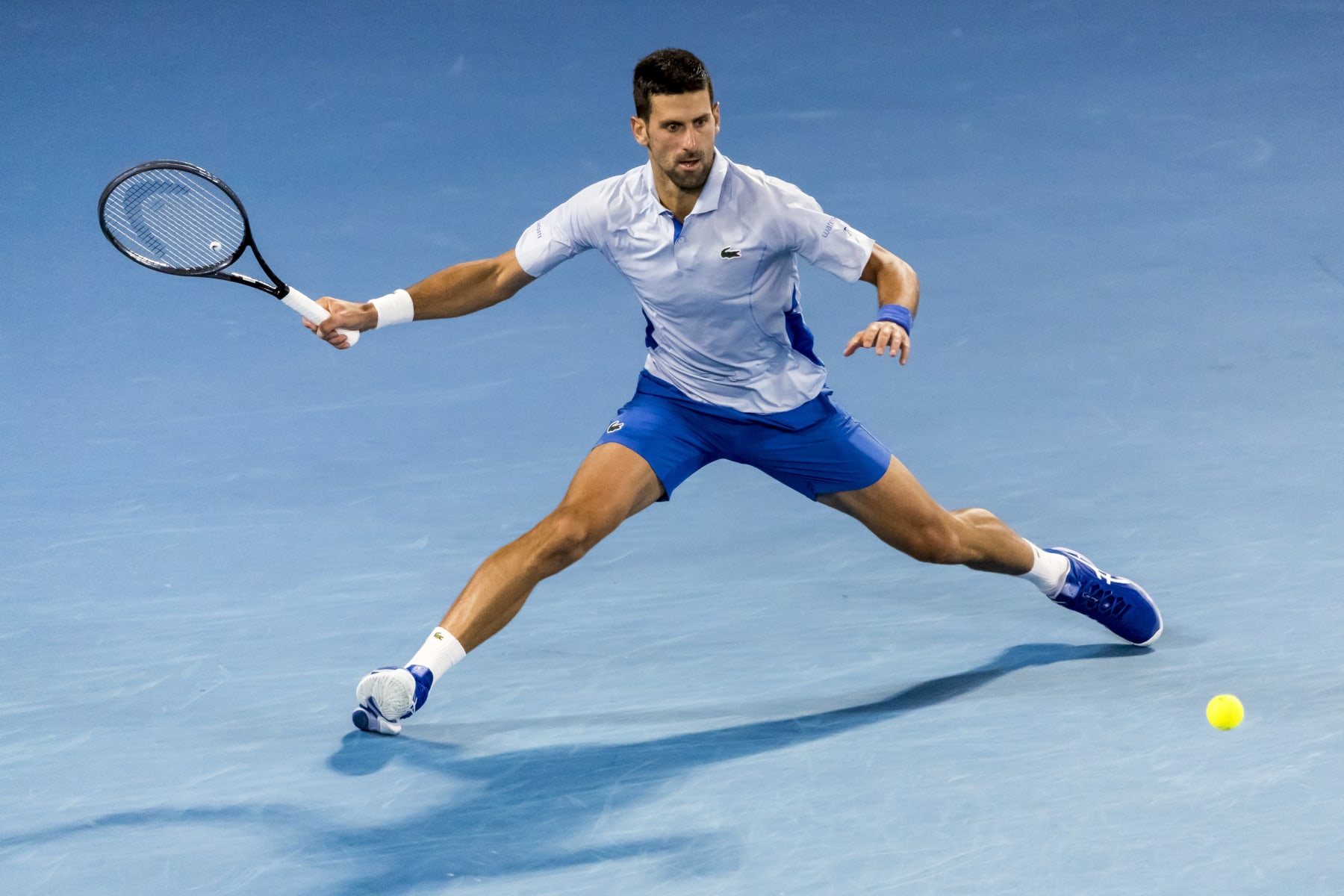 MELBOURNE, VIC - JANUARY 21: Novak Djokovic of Serbia in action during the 4th round of the 2024 Australian Open on January 21 2024, at Melbourne Park in Melbourne, Australia. (Photo by Jason Heidrich/Icon Sportswire via Getty Images)