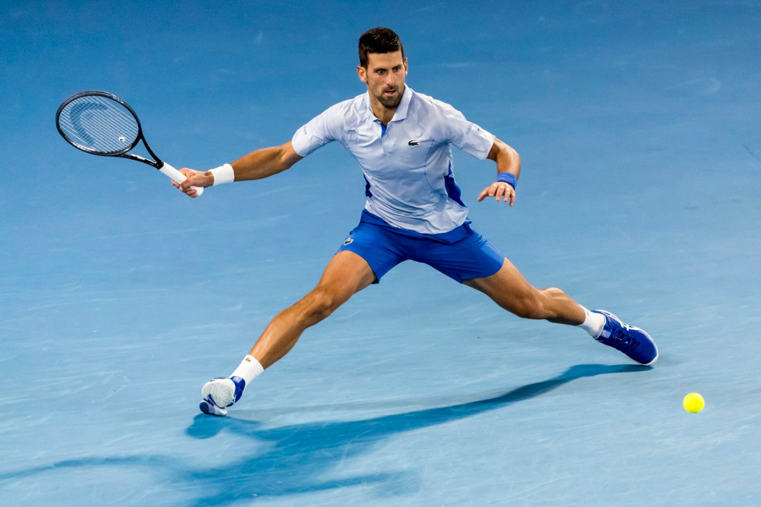 MELBOURNE, VIC - JANUARY 21: Novak Djokovic of Serbia in action during the 4th round of the 2024 Australian Open on January 21 2024, at Melbourne Park in Melbourne, Australia. (Photo by Jason Heidrich/Icon Sportswire via Getty Images)