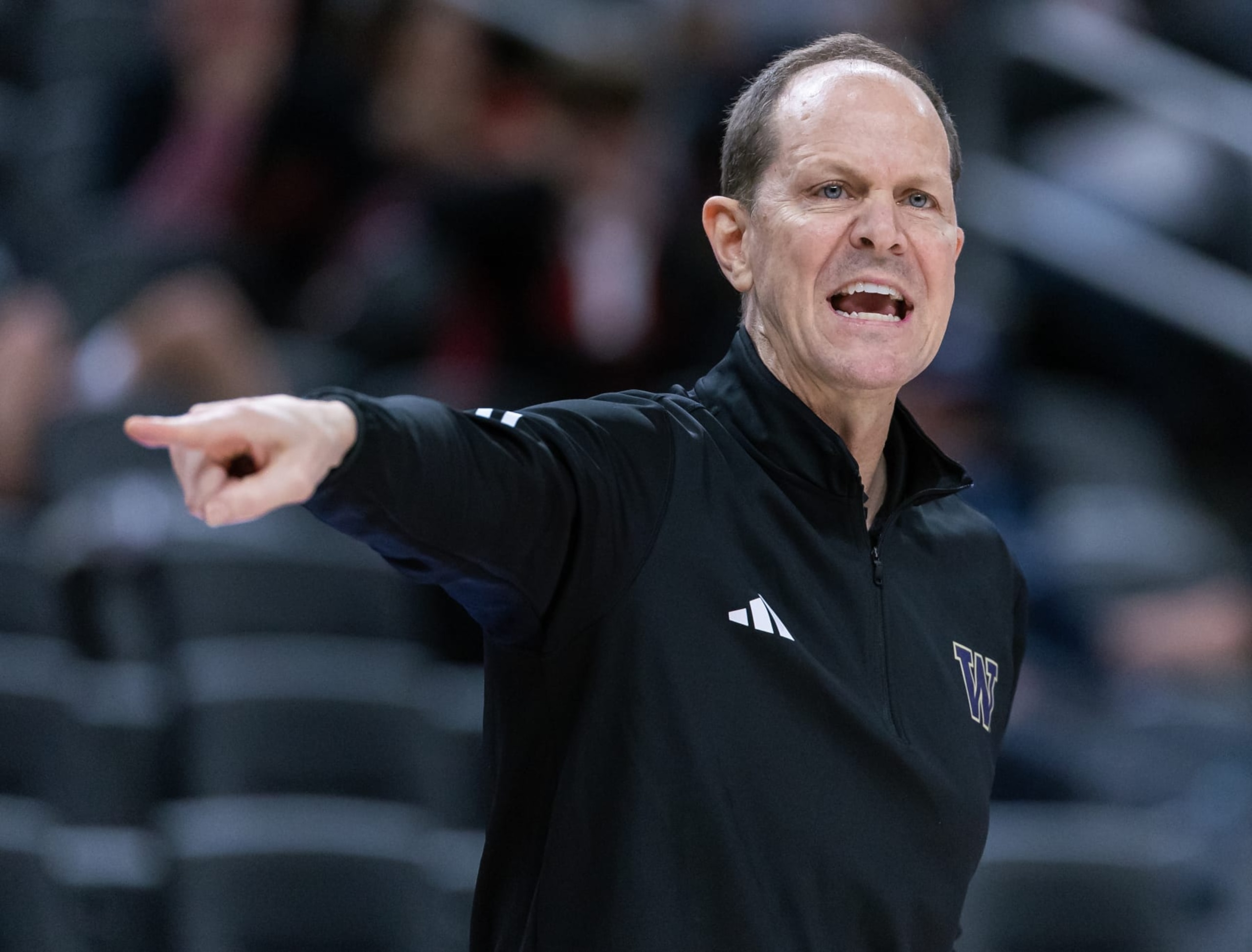LAS VEGAS, NEVADA - NOVEMBER 19: Head coach Mike Hopkins of the Washington Huskies is seen during the game against the San Diego State Aztecs in the Continental Tire Main Event at T-Mobile Arena on November 19, 2023 in Las Vegas, Nevada. (Photo by Michael Hickey/Getty Images)