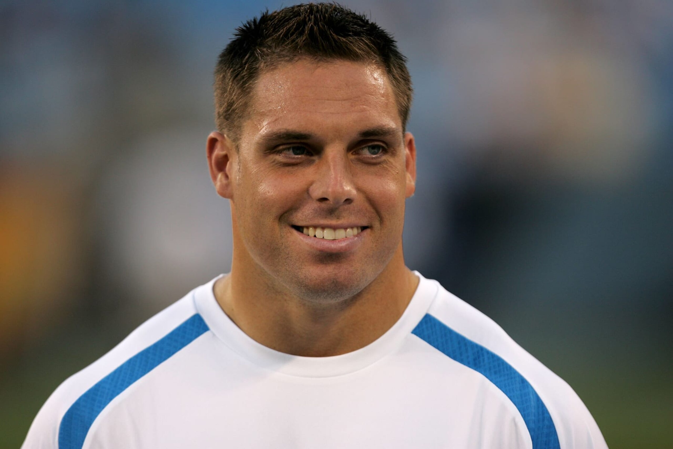 CHARLOTTE, NC - AUGUST 24:  Dan Morgah #55 of the Carolina Panthers watches on from the sidelines before the start of their preseason game against the Miami Dolphins at Bank of America Stadium on August 24, 2006 in Charlotte, North Carolina.  (Photo by Streeter Lecka/Getty Images)