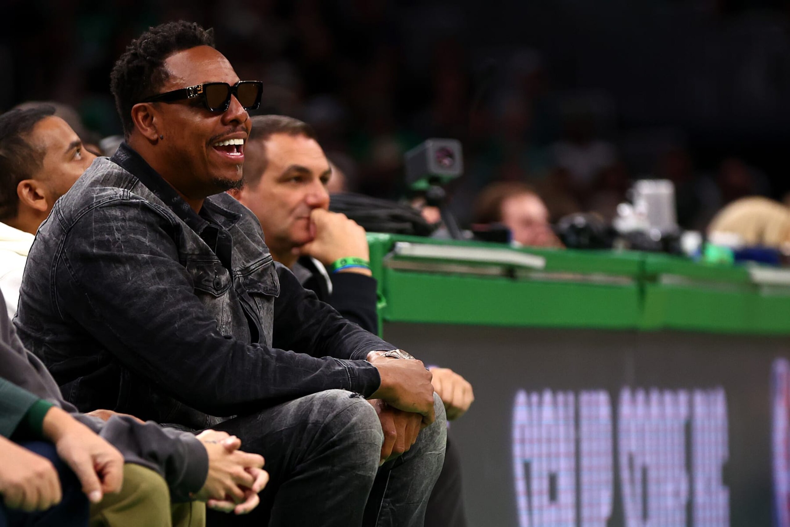 BOSTON, MASSACHUSETTS - DECEMBER 01: Former Boston Celtics player Paul Pierce watches the first quarter of the game between the Boston Celtics and the Philadelphia 76ers at TD Garden on December 01, 2023 in Boston, Massachusetts. NOTE TO USER: User expressly acknowledges and agrees that, by downloading and or using this photograph, User is consenting to the terms and conditions of the Getty Images License Agreement.  (Photo by Maddie Meyer/Getty Images)