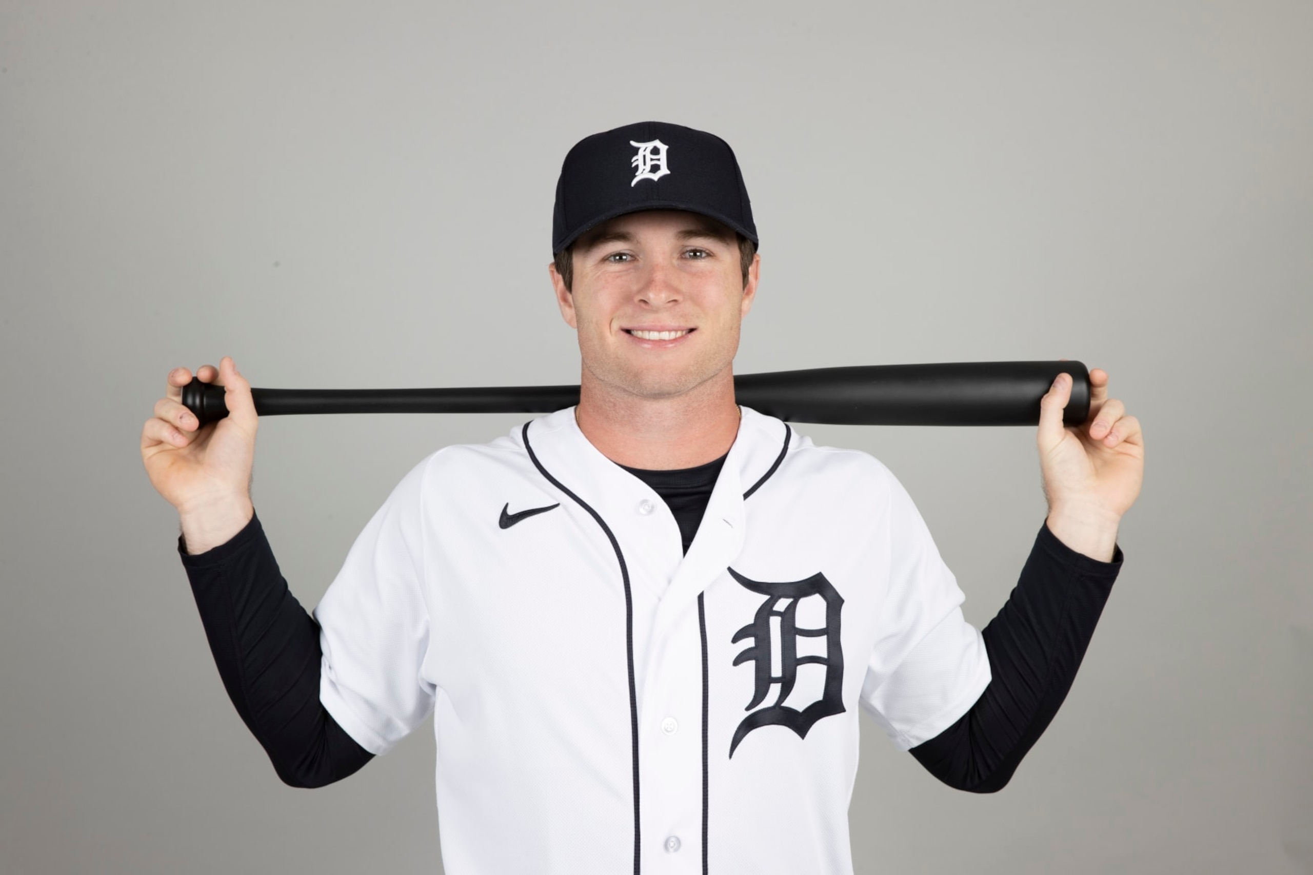 LAKELAND, FL - FEBRUARY 24: Colt Keith #81 of the Detroit Tigers poses for a photo during the Detroit Tigers Photo Day at Publix Field at Joker Marchant Stadium on Friday, February 24, 2023 in Lakeland, Florida. (Photo by Scott Audette/MLB Photos via Getty Images)