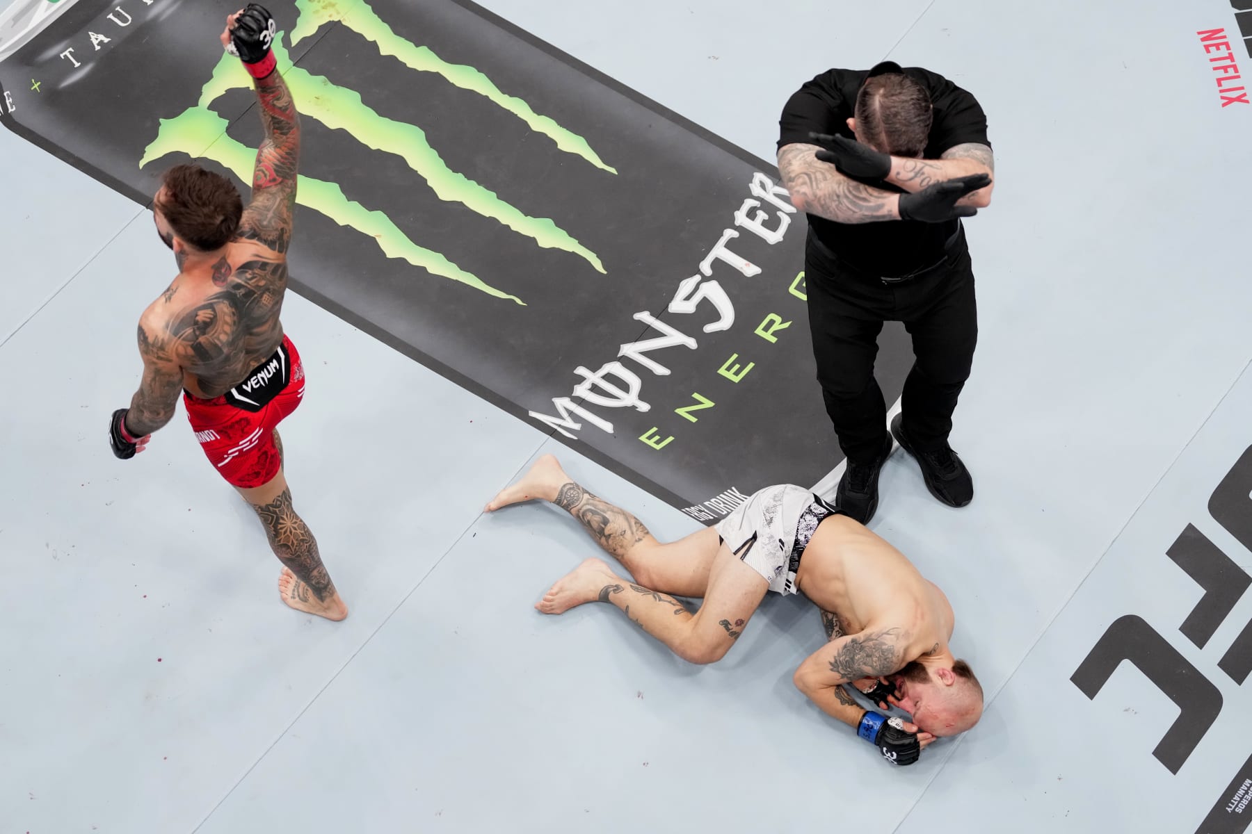Cody Garbrandt reacts to his knockout of Brian Kelleher