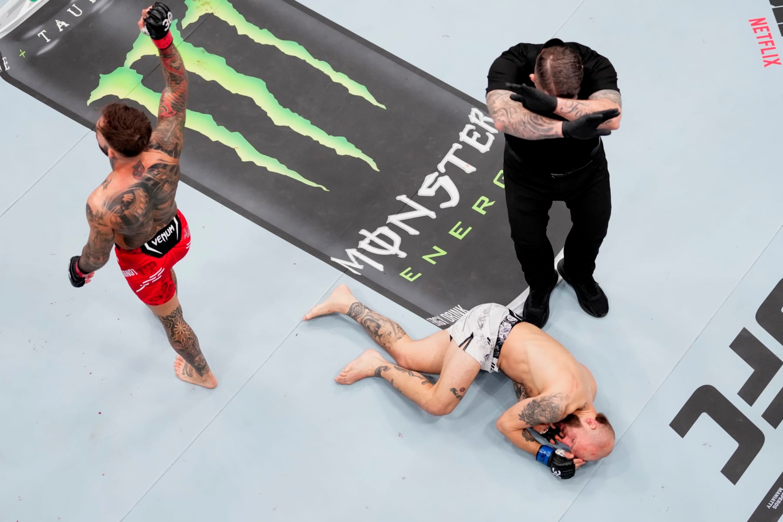 Cody Garbrandt reacts to his knockout of Brian Kelleher
