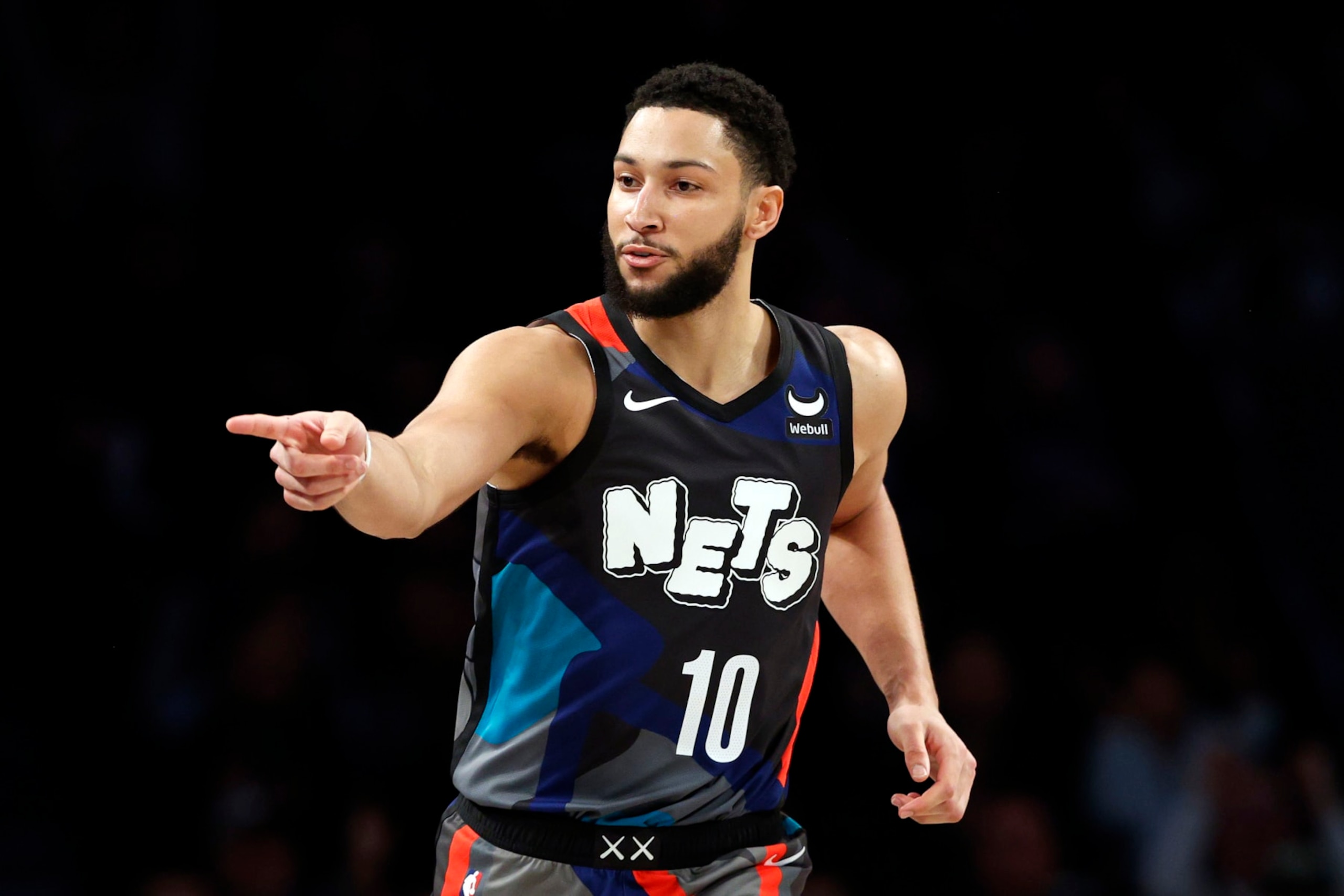 NEW YORK, NEW YORK - JANUARY 29: Ben Simmons #10 of the Brooklyn Nets reacts after scoring during the first half against the Utah Jazz at Barclays Center on January 29, 2024 in the Brooklyn borough of New York City. NOTE TO USER: User expressly acknowledges and agrees that, by downloading and/or using this Photograph, user is consenting to the terms and conditions of the Getty Images License Agreement. (Photo by Sarah Stier/Getty Images) NEW YORK, NEW YORK - JANUARY 29: Ben Simmons #10 of the Brooklyn Nets reacts after scoring during the first half against the Utah Jazz at Barclays Center on January 29, 2024 in the Brooklyn borough of New York City. NOTE TO USER: User expressly acknowledges and agrees that, by downloading and/or using this Photograph, user is consenting to the terms and conditions of the Getty Images License Agreement. (Photo by Sarah Stier/Getty Images)