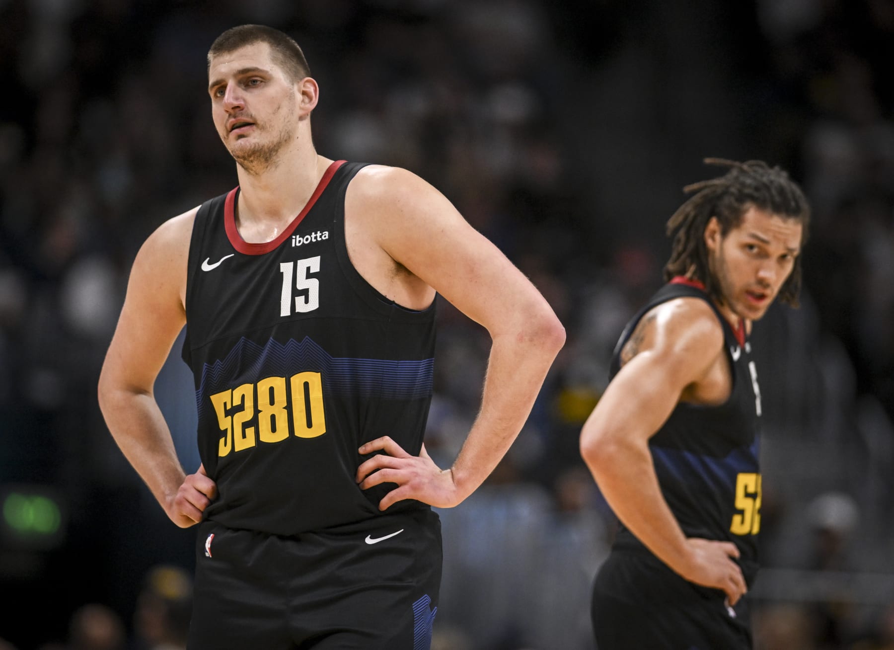 Nikola JokiÄ and Aaron Gordon