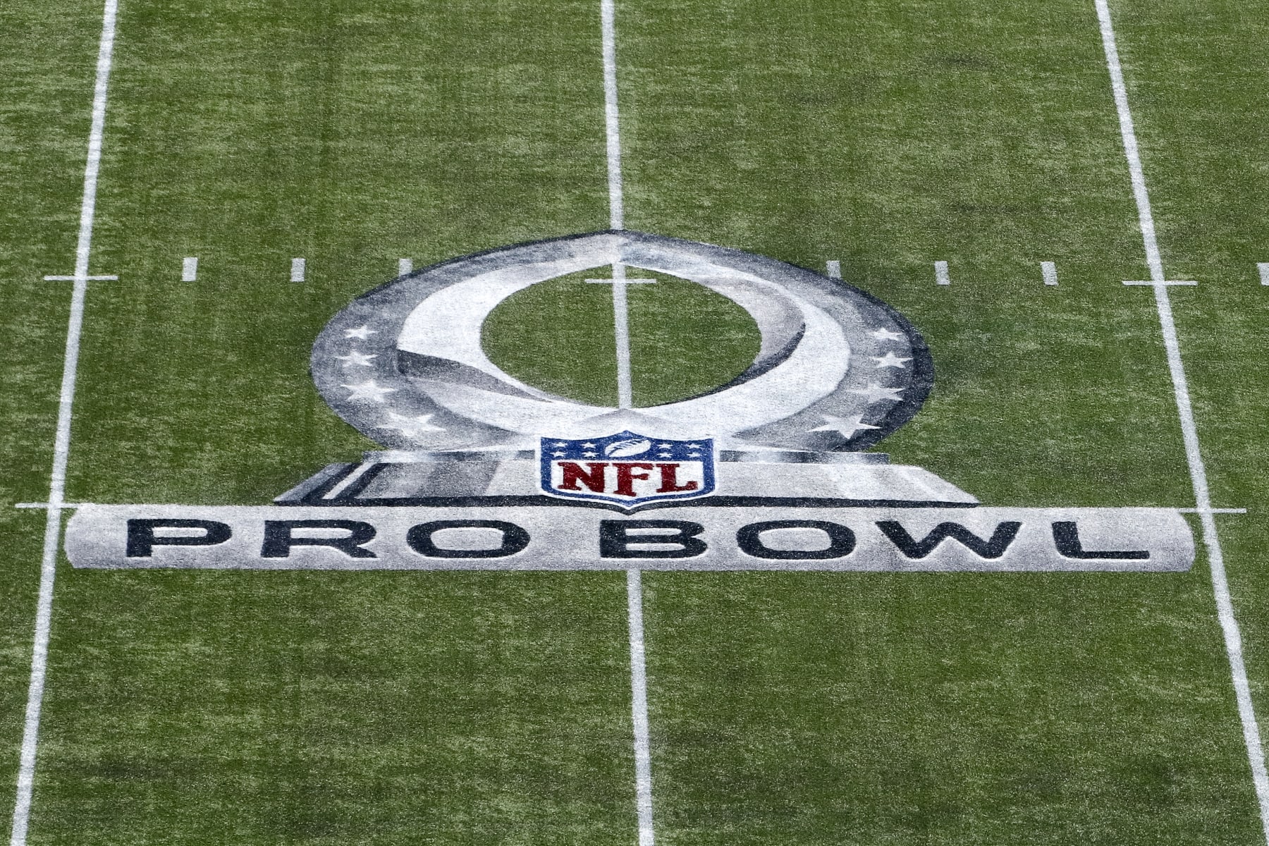 ORLANDO, FL - JANUARY 28: A general view of the Pro Bowl Logo on the field at Camping World Stadium before the start of 2018 Pro Bowl Game between the AFC Team against the NFC Team on January 28, 2018 in Orlando, Florida. (Photo by Don Juan Moore/Getty Images)