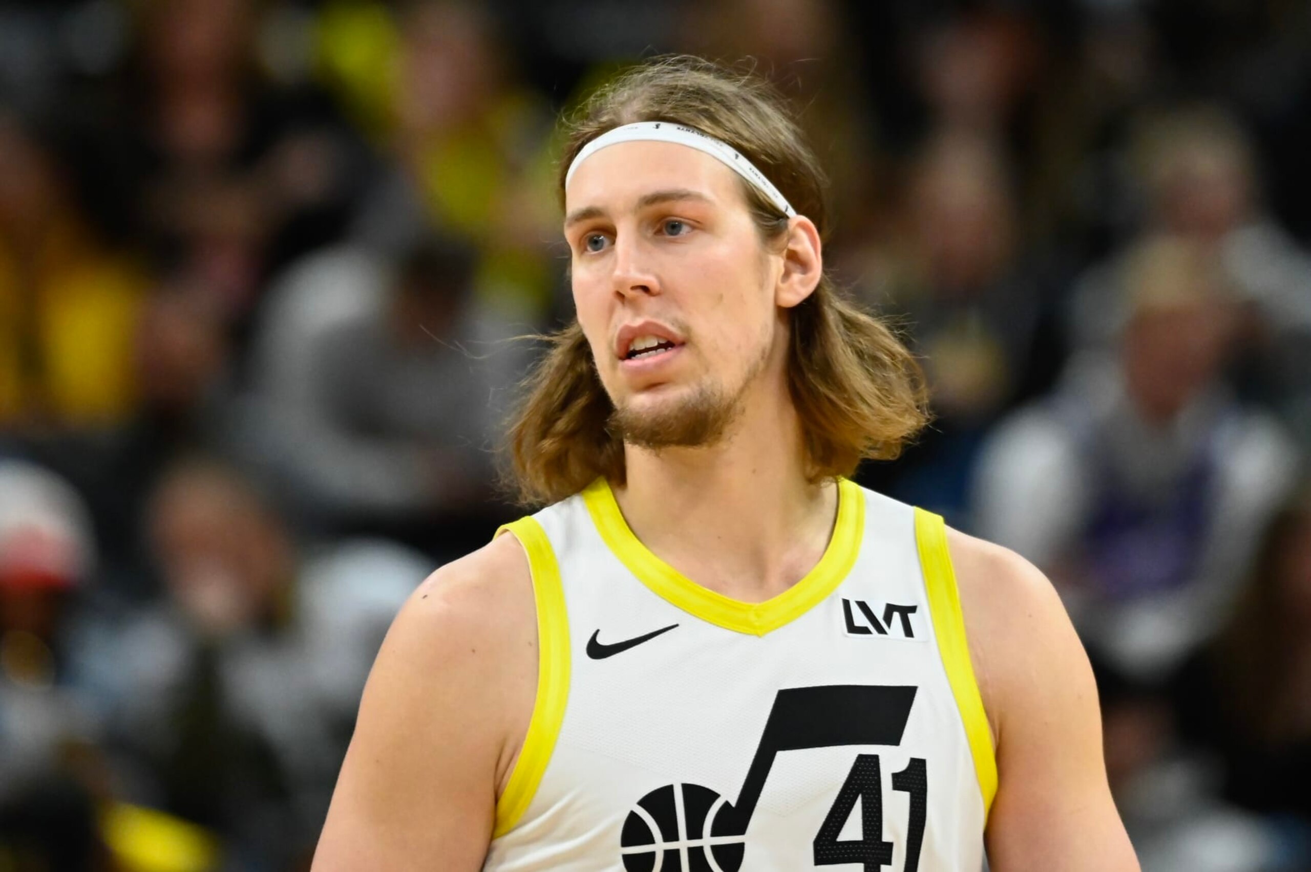 SALT LAKE CITY, UTAH - JANUARY 13: Kelly Olynyk #41 of the Utah Jazz in action during the second half of a game against the Los Angeles Lakers at Delta Center on January 13, 2024 in Salt Lake City, Utah. NOTE TO USER: User expressly acknowledges and agrees that, by downloading and or using this photograph, User is consenting to the terms and conditions of the Getty Images License Agreement. (Photo by Alex Goodlett/Getty Images)