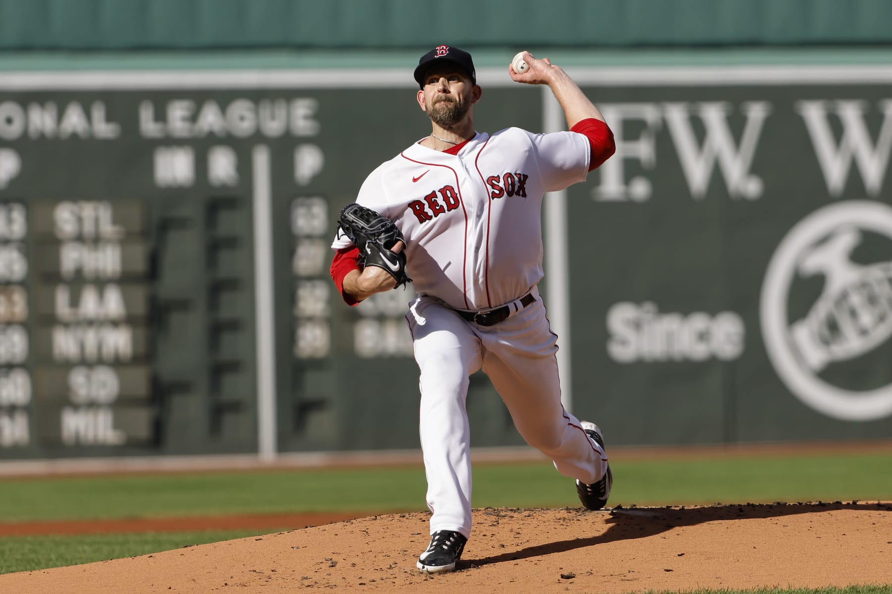 BOSTON, MA - AUGUST 26: James Paxton #65 of the Boston Red Sox pitches against the Los Angeles Dodgers during the first inning at Fenway Park on August 26, 2023 in Boston, Massachusetts. (Photo By Winslow Townson/Getty Images)
