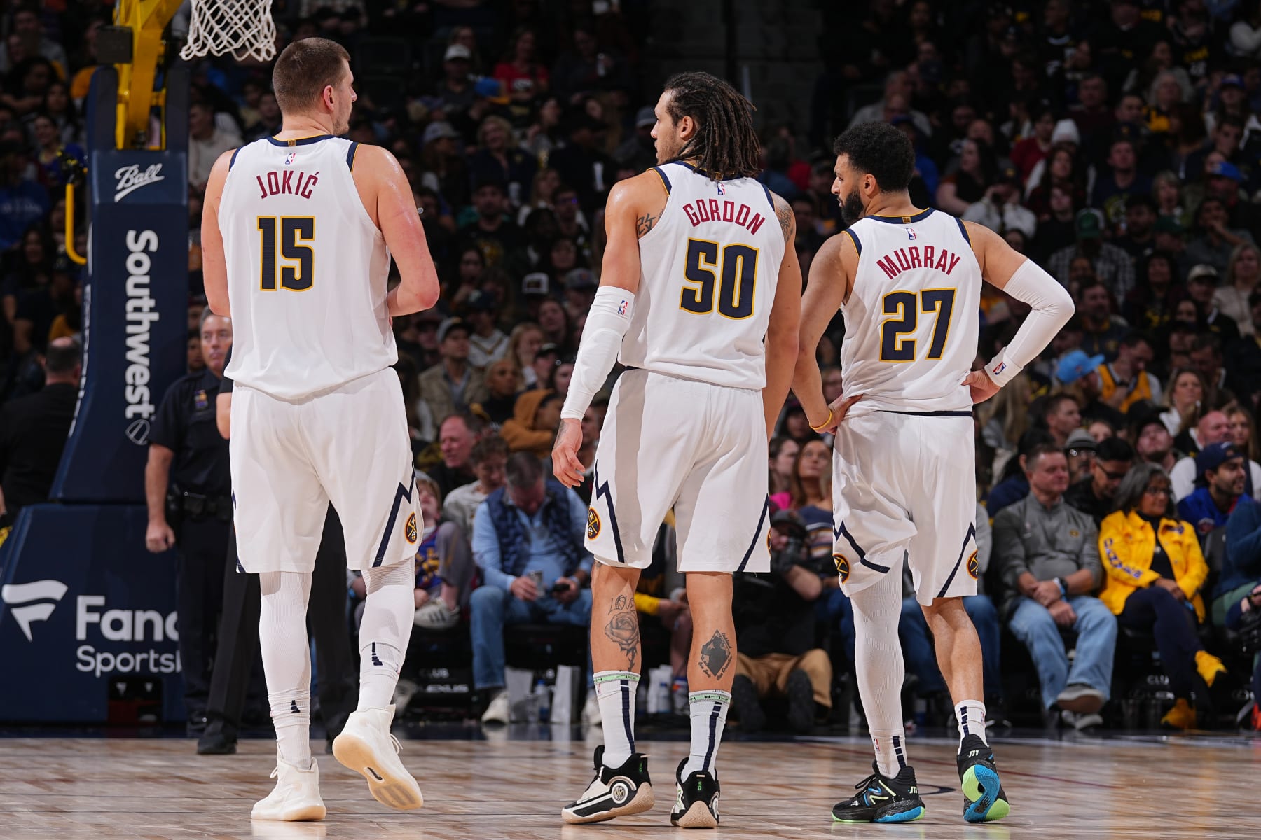 Nikola JokiÄ, Aaron Gordon and Jamal Murray
