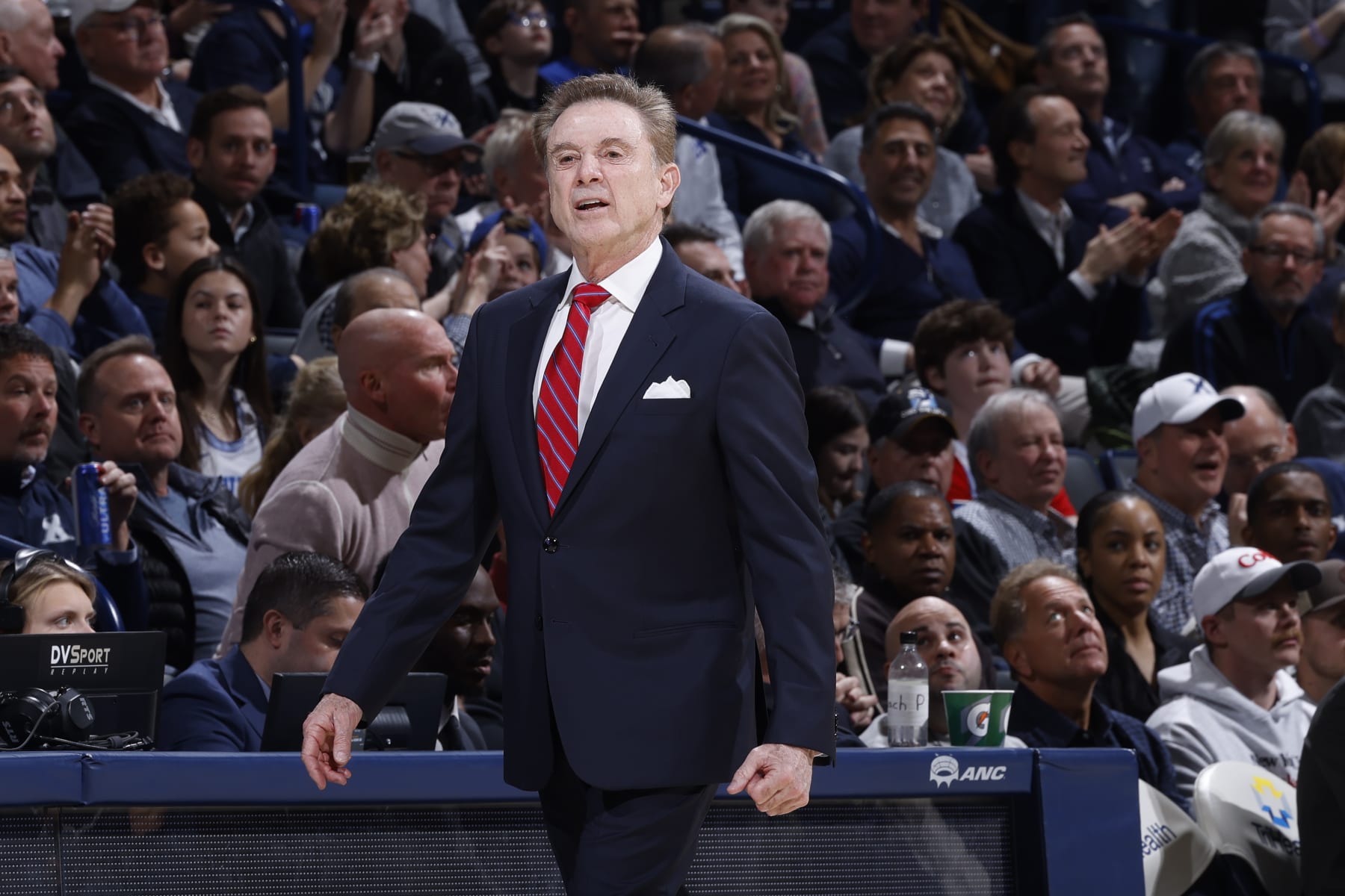 CINCINNATI, OH - JANUARY 31: St. John's Red Storm head coach Rick Pitino reacts during a college basketball game against the Xavier Musketeers on January 31, 2024 at Cintas Center in Cincinnati, Ohio. (Photo by Joe Robbins/Icon Sportswire via Getty Images)