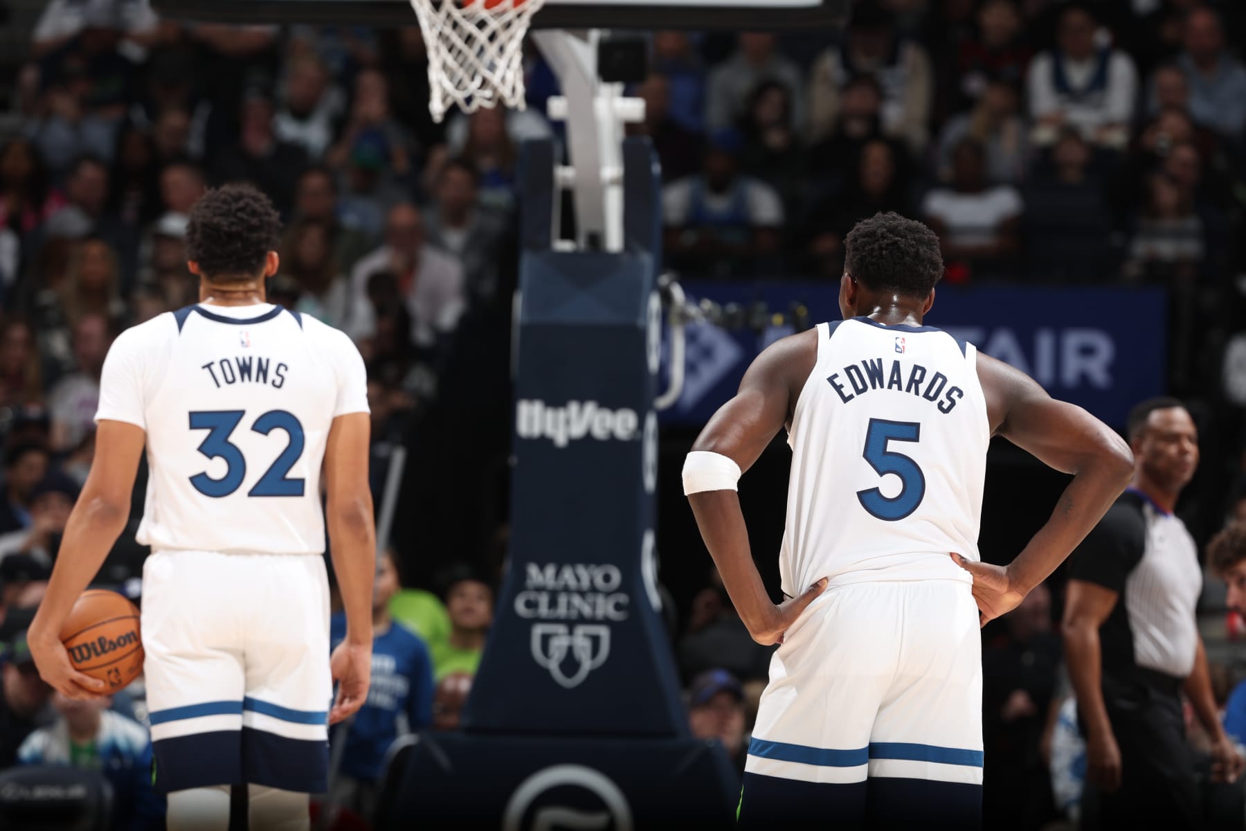 Karl-Anthony Towns and Anthony Edwards