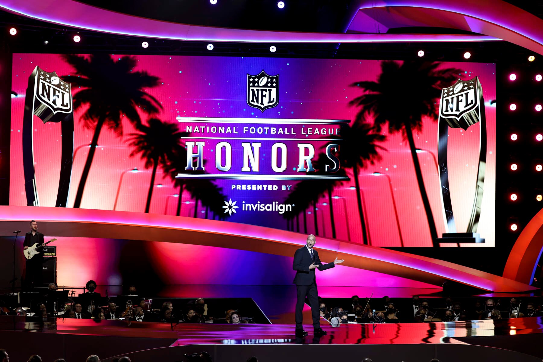 INGLEWOOD, CALIFORNIA - FEBRUARY 10: Keegan-Michael Key presents at the NFL Honors show at the YouTube Theater on February 10, 2022 in Inglewood, California. (Photo by Michael Owens/Getty Images)