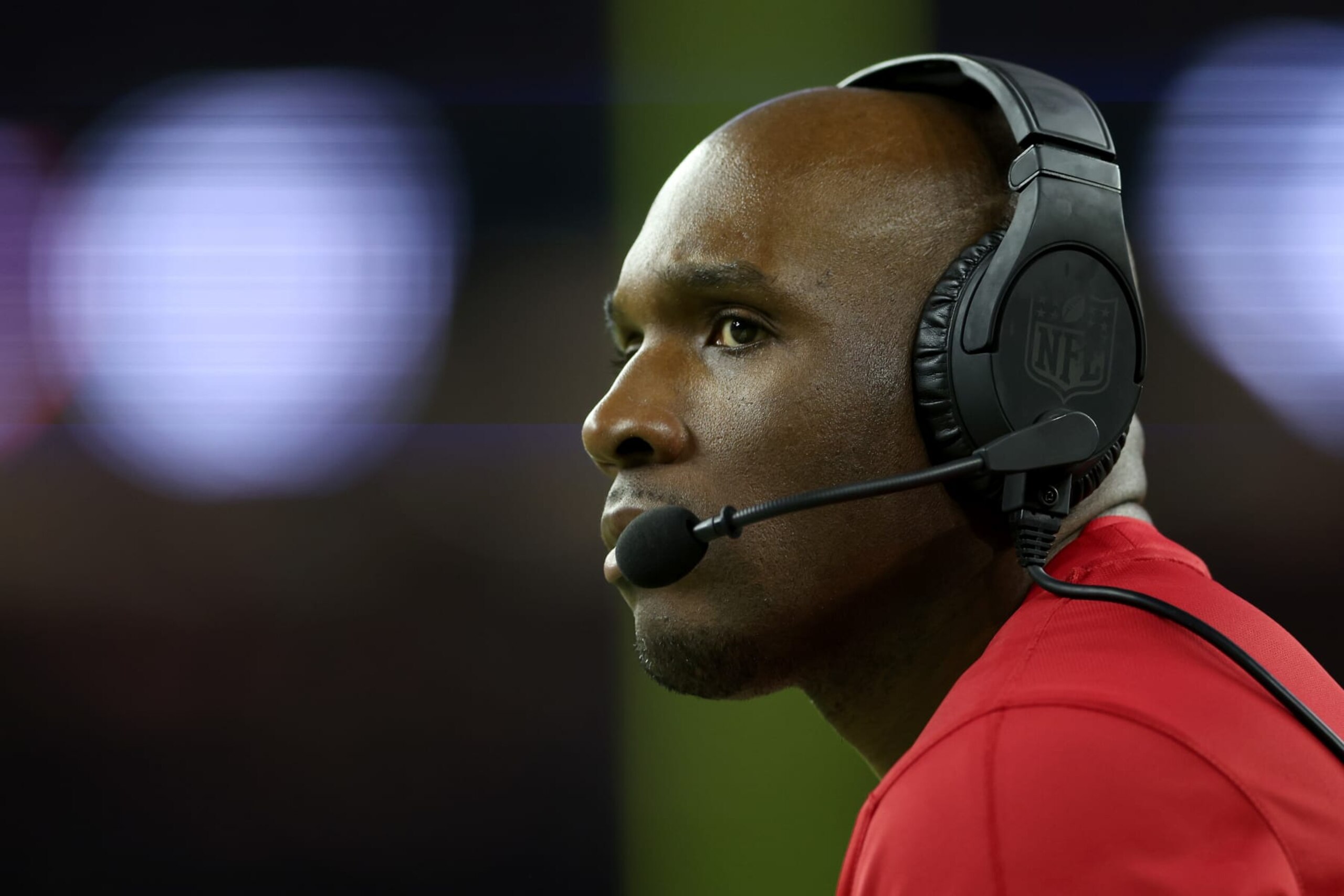 HOUSTON, TEXAS - JANUARY 13: Head Coach DeMeco Ryans of the Houston Texans looks on against the Cleveland Browns during the fourth quarter in the AFC Wild Card Playoffs at NRG Stadium on January 13, 2024 in Houston, Texas. (Photo by Tim Warner/Getty Images) HOUSTON, TEXAS - JANUARY 13: Head Coach DeMeco Ryans of the Houston Texans looks on against the Cleveland Browns during the fourth quarter in the AFC Wild Card Playoffs at NRG Stadium on January 13, 2024 in Houston, Texas. (Photo by Tim Warner/Getty Images)
