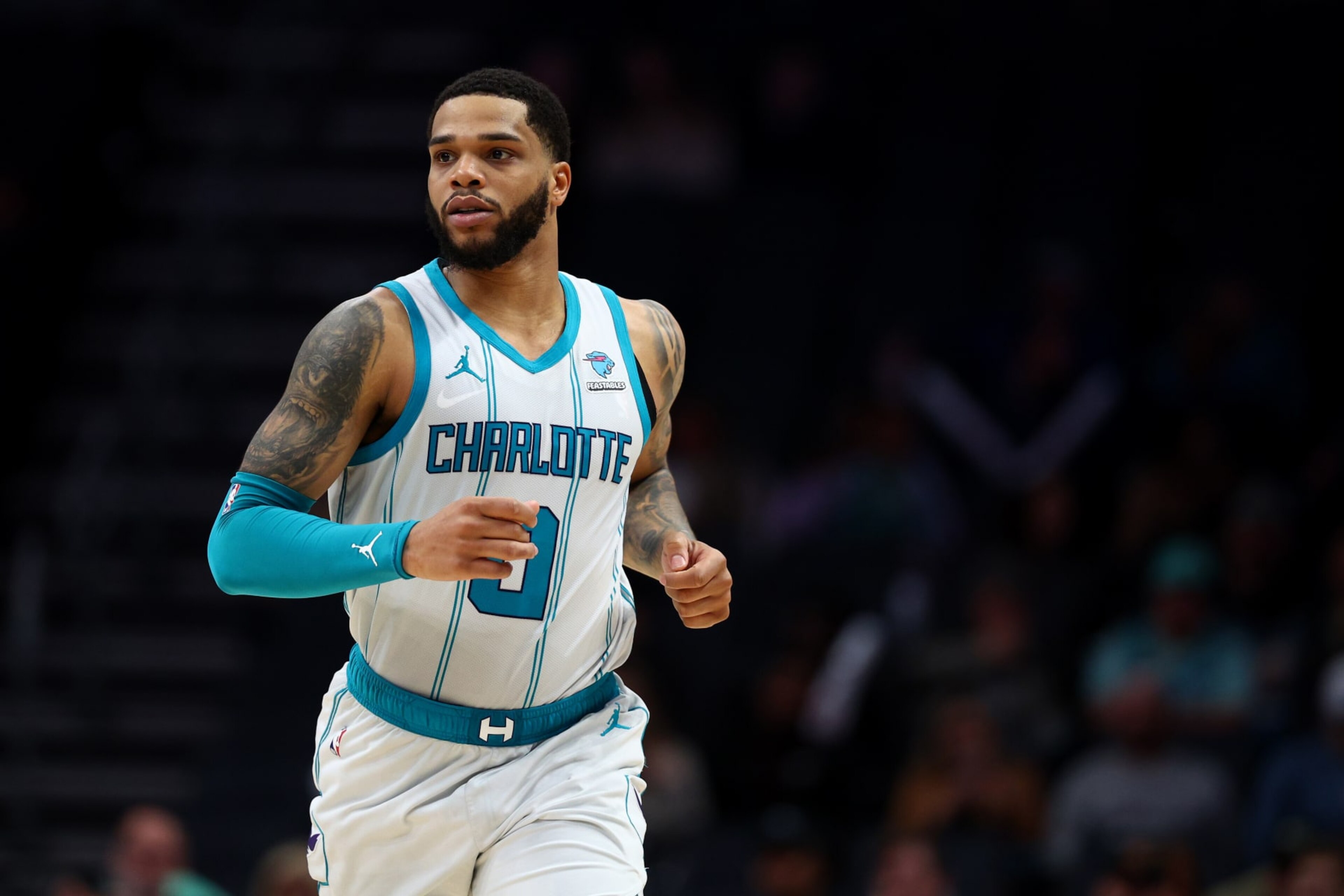 CHARLOTTE, NORTH CAROLINA - FEBRUARY 07: Miles Bridges #0 of the Charlotte Hornets runs the court during the second half of the game against the Toronto Raptors at Spectrum Center on February 07, 2024 in Charlotte, North Carolina. NOTE TO USER: User expressly acknowledges and agrees that, by downloading and or using this photograph, User is consenting to the terms and conditions of the Getty Images License Agreement. (Photo by Jared C. Tilton/Getty Images) CHARLOTTE, NORTH CAROLINA - FEBRUARY 07: Miles Bridges #0 of the Charlotte Hornets runs the court during the second half of the game against the Toronto Raptors at Spectrum Center on February 07, 2024 in Charlotte, North Carolina. NOTE TO USER: User expressly acknowledges and agrees that, by downloading and or using this photograph, User is consenting to the terms and conditions of the Getty Images License Agreement. (Photo by Jared C. Tilton/Getty Images)