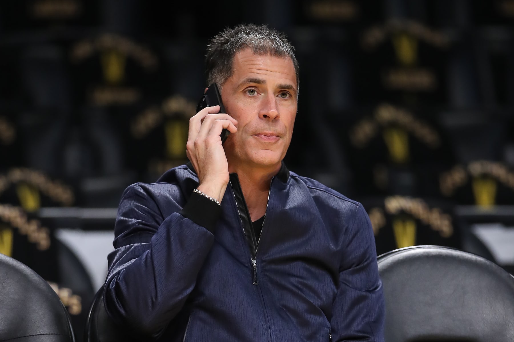 LOS ANGELES, CA - DECEMBER 18: Rob Pelinka is currently the vice president of basketball operations and general manager of the Los Angeles Lakers during the NBA game between the New York Knicks and the Los Angeles Lakers on December 18, 2023, at Crypto.com Arena in Los Angeles, CA. (Photo by Jevone Moore/Icon Sportswire via Getty Images)