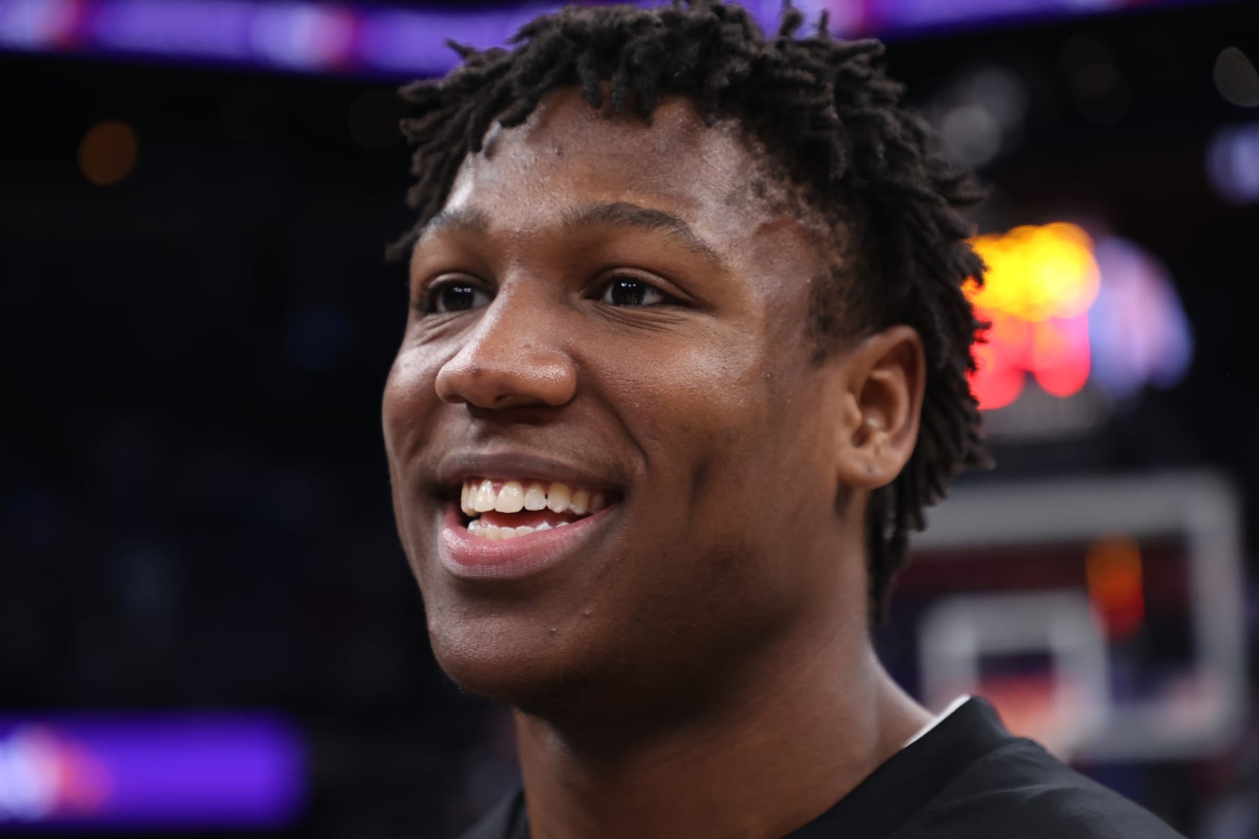 MEMPHIS, TN - JANUARY 26: GG Jackson #45 of the Memphis Grizzlies smiles during the game against the Orlando Magic on January 26, 2024 at FedExForum in Memphis, Tennessee. NOTE TO USER: User expressly acknowledges and agrees that, by downloading and or using this photograph, User is consenting to the terms and conditions of the Getty Images License Agreement. Mandatory Copyright Notice: Copyright 2024 NBAE (Photo by Joe Murphy/NBAE via Getty Images) MEMPHIS, TN - JANUARY 26: GG Jackson #45 of the Memphis Grizzlies smiles during the game against the Orlando Magic on January 26, 2024 at FedExForum in Memphis, Tennessee. NOTE TO USER: User expressly acknowledges and agrees that, by downloading and or using this photograph, User is consenting to the terms and conditions of the Getty Images License Agreement. Mandatory Copyright Notice: Copyright 2024 NBAE (Photo by Joe Murphy/NBAE via Getty Images)