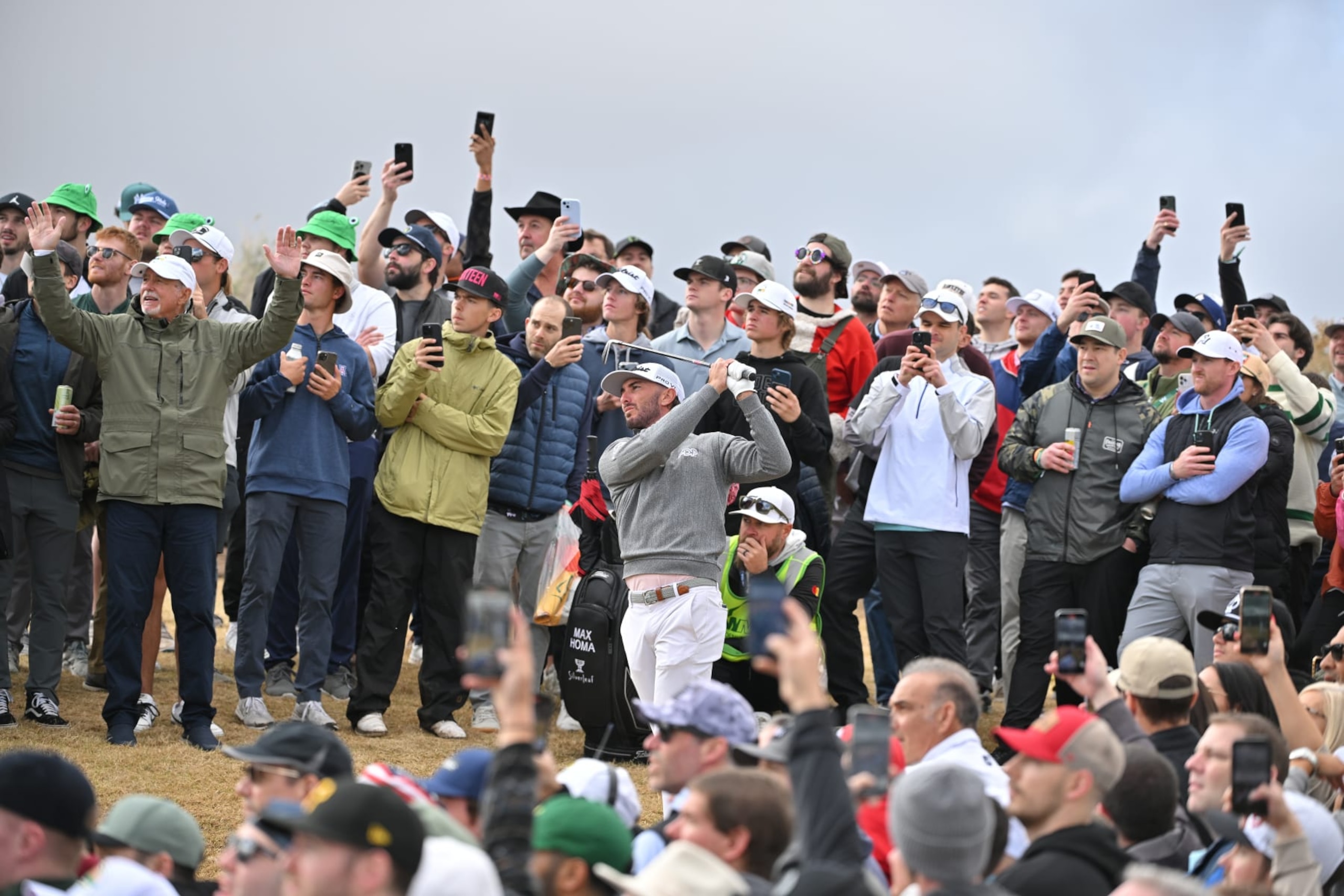 SCOTTSDALE, ARIZONA - FEBRUARY 10: Max Homa hits a shot on the 15th hole during the continuation of the second round of WM Phoenix Open at TPC Scottsdale (Stadium Course) on February 10, 2024 in Scottsdale, Arizona. (Photo by Ben Jared/PGA TOUR via Getty)