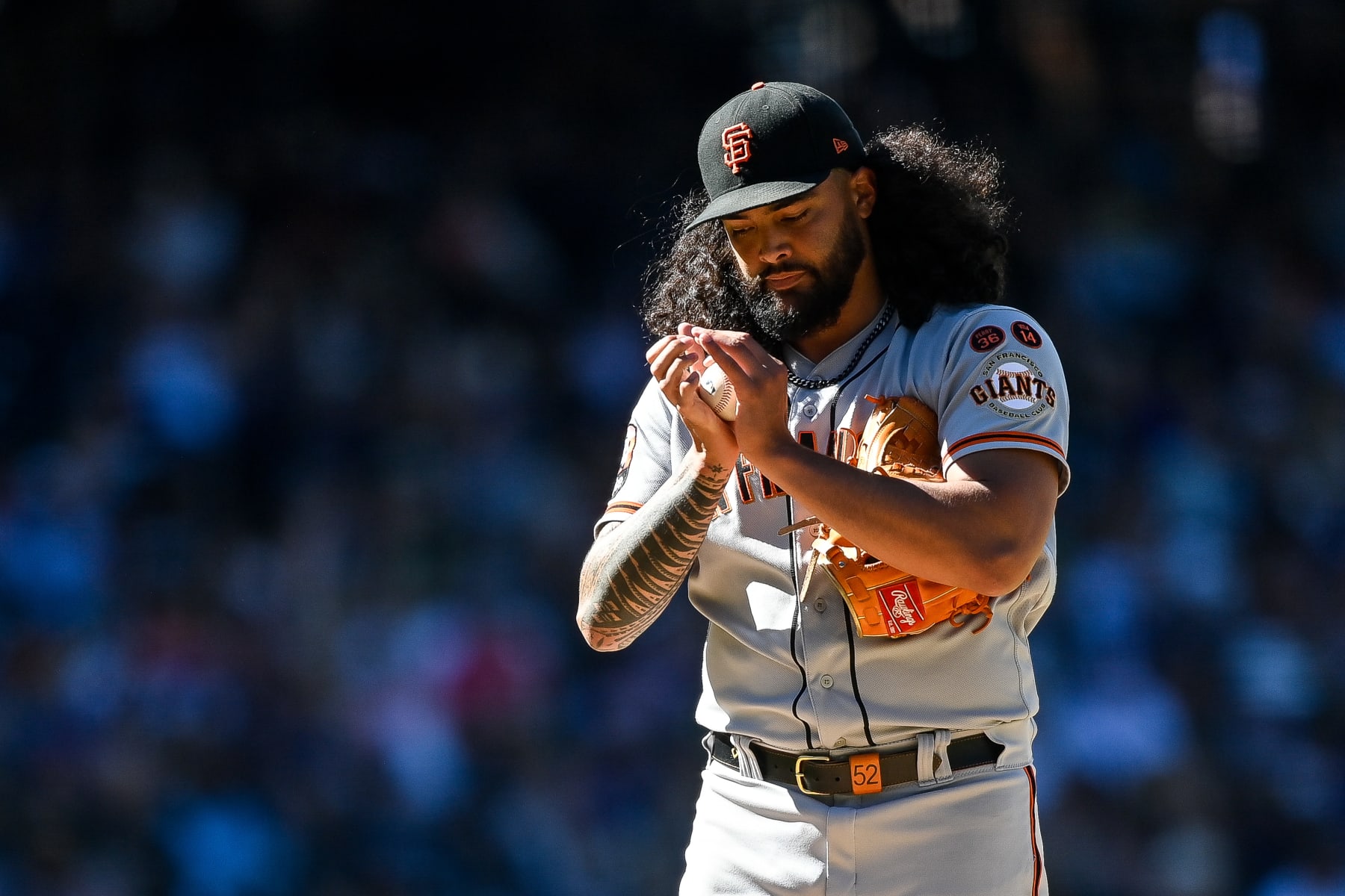DENVER, CO - SEPTEMBER 17: Sean Manaea #52 of the San Francisco Giants pitches in the sixth inning against the Colorado Rockies at Coors Field on September 17, 2023 in Denver, Colorado. (Photo by Dustin Bradford/Getty Images)