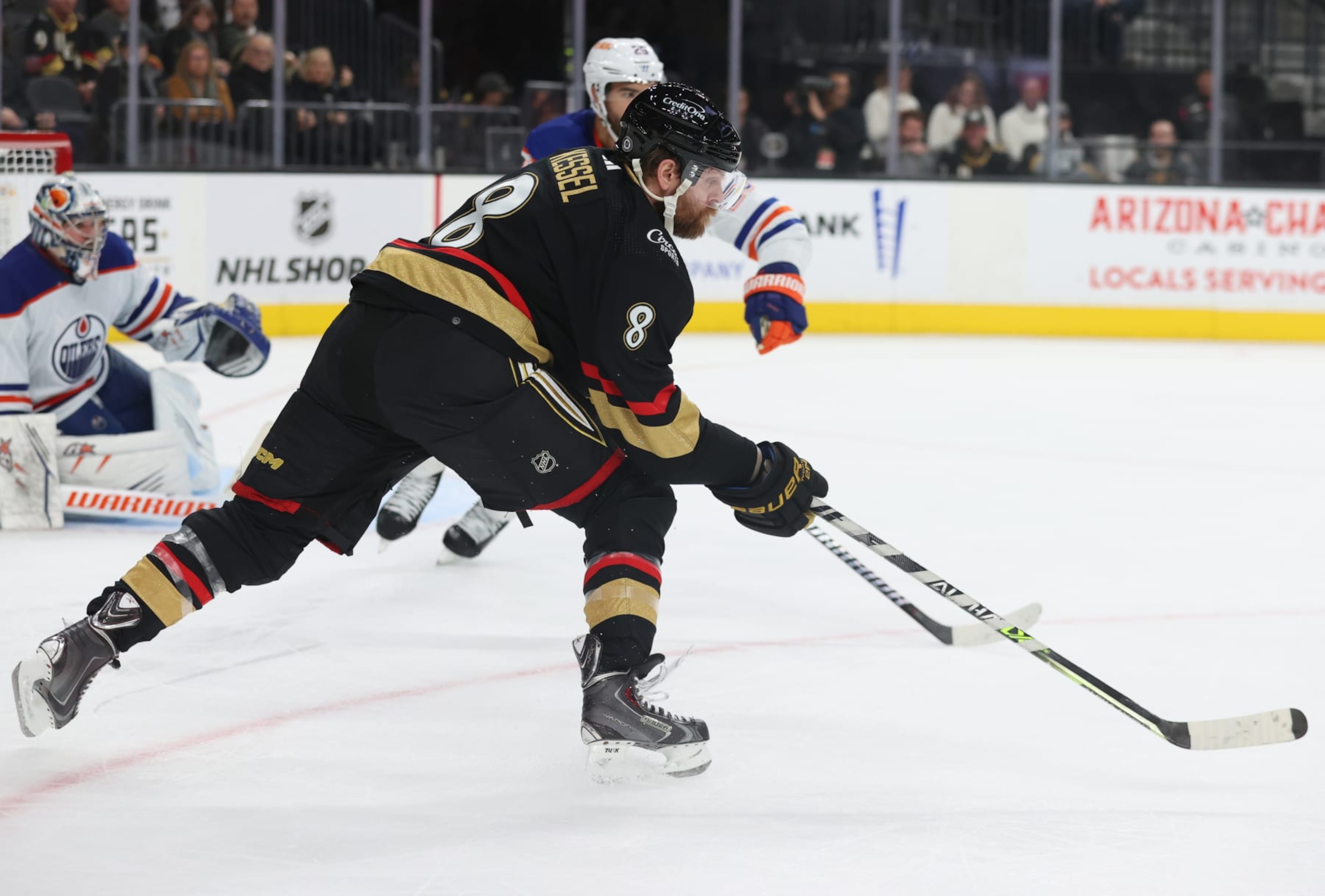 LAS VEGAS, NEVADA - JANUARY 14: Phil Kessel #8 of the Vegas Golden Knights skates during the second period against the Edmonton Oilers at T-Mobile Arena on January 14, 2023 in Las Vegas, Nevada. (Photo by Zak Krill/NHLI via Getty Images) LAS VEGAS, NEVADA - JANUARY 14: Phil Kessel #8 of the Vegas Golden Knights skates during the second period against the Edmonton Oilers at T-Mobile Arena on January 14, 2023 in Las Vegas, Nevada. (Photo by Zak Krill/NHLI via Getty Images)