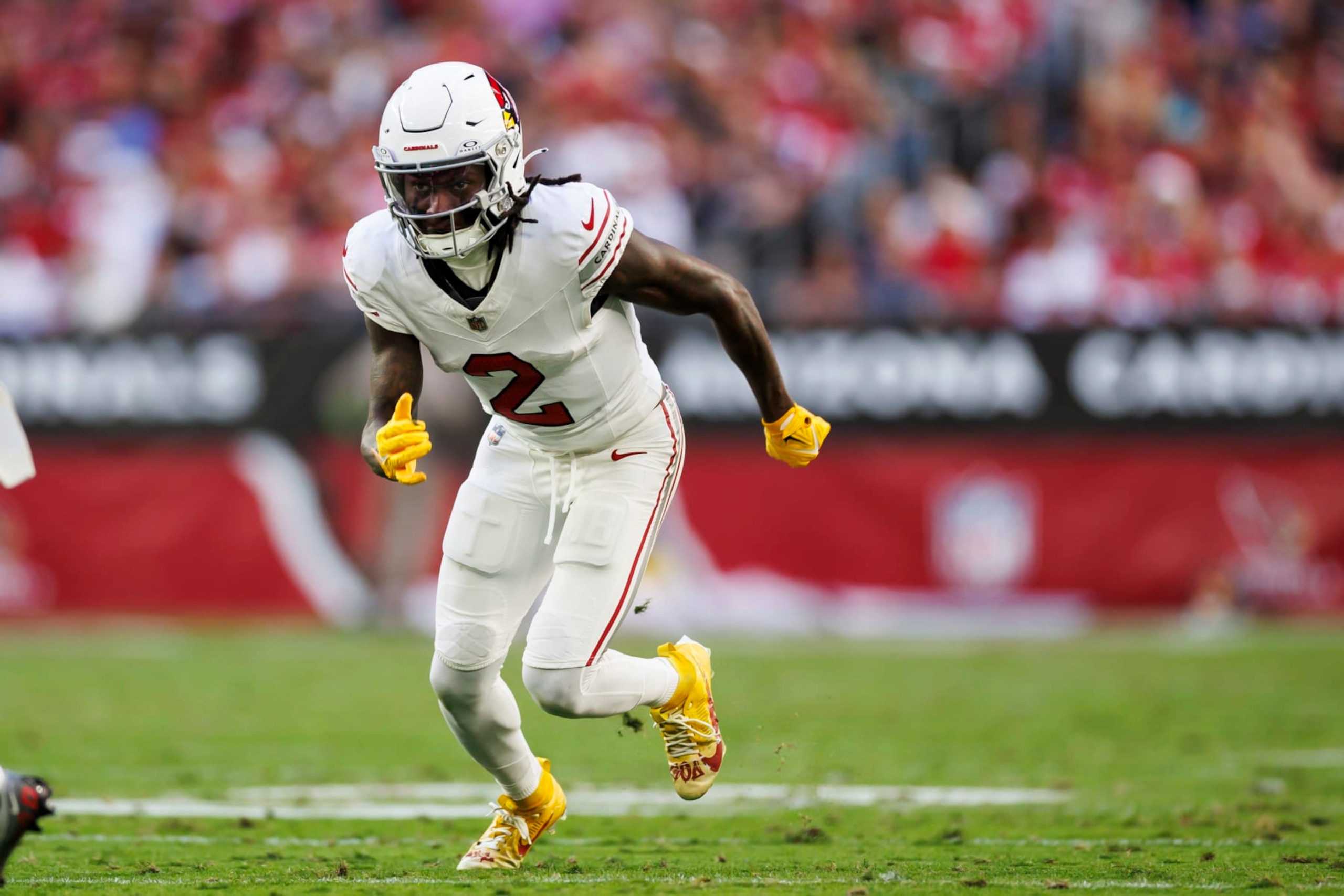 GLENDALE, ARIZONA - DECEMBER 17: Marquise Brown #2 of the Arizona Cardinals runs a route during an NFL football game against the San Francisco 49ers at State Farm Stadium on December 17, 2023 in Glendale, Arizona. (Photo by Ryan Kang/Getty Images)
