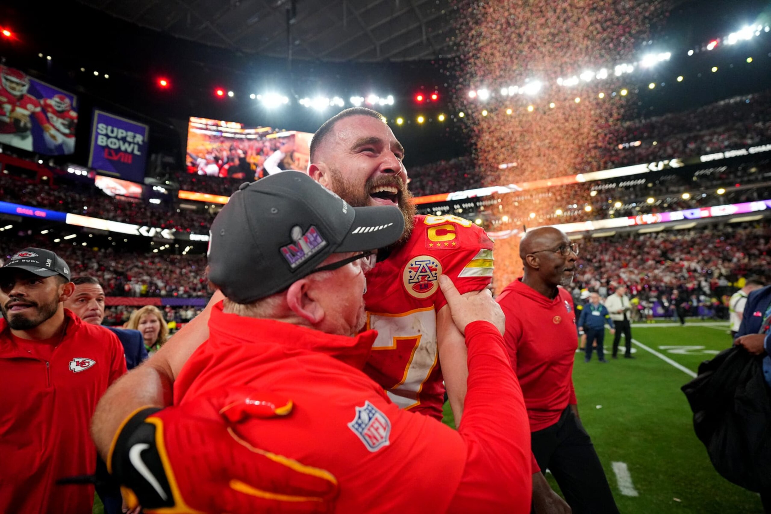 Andy Reid and Travis Kelce Andy Reid and Travis Kelce