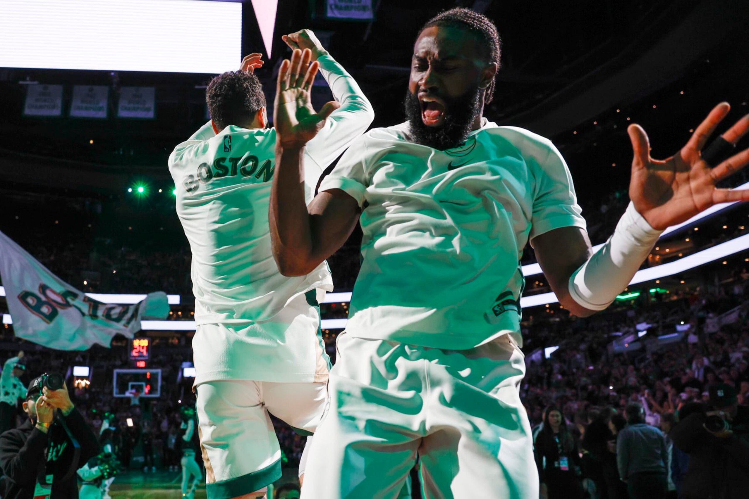 Jayson Tatum and Jaylen Brown