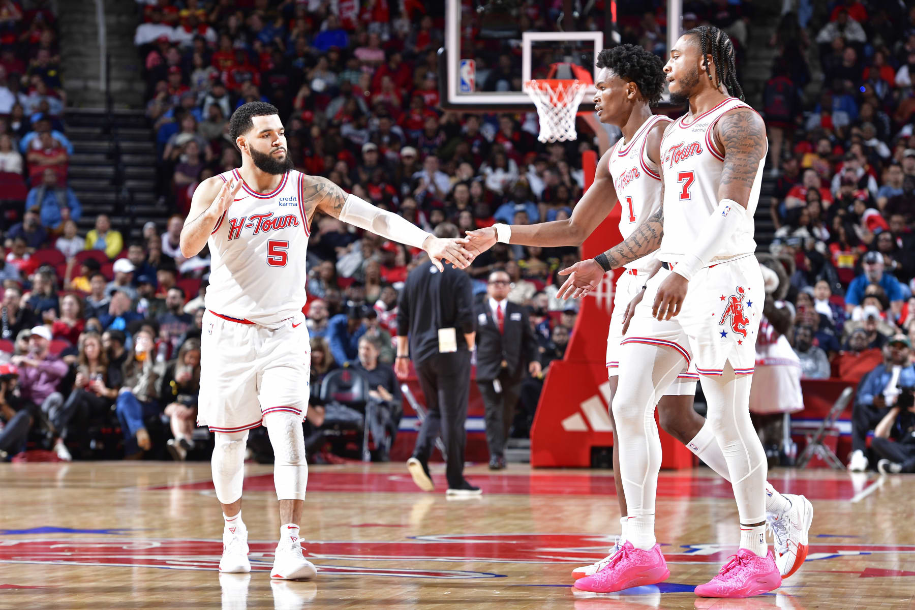 Fred VanVleet, Amen Thompson and Cam Whitmore