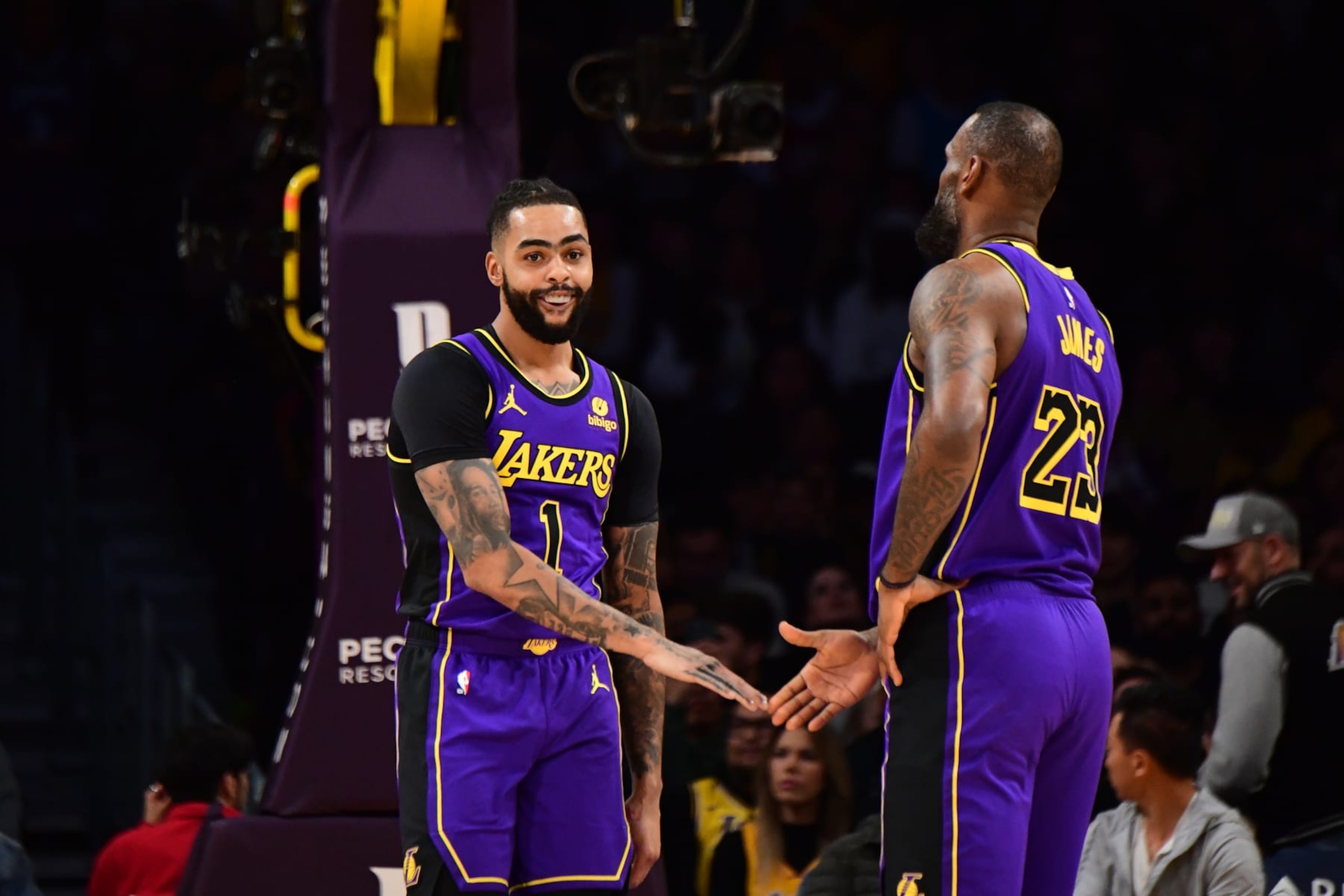 D'Angelo Russell and LeBron James
