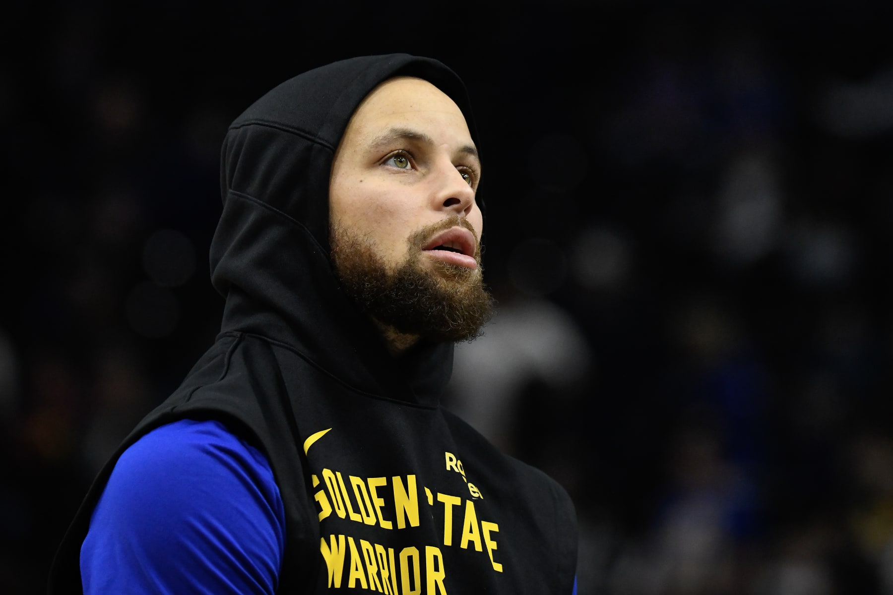 SALT LAKE CITY, UTAH - FEBRUARY 15: Stephen Curry #30 of the Golden State Warriors warms up before a game against the Utah Jazz at Delta Center on February 15, 2024 in Salt Lake City, Utah. NOTE TO USER: User expressly acknowledges and agrees that, by downloading and or using this photograph, User is consenting to the terms and conditions of the Getty Images License Agreement. (Photo by Alex Goodlett/Getty Images)
