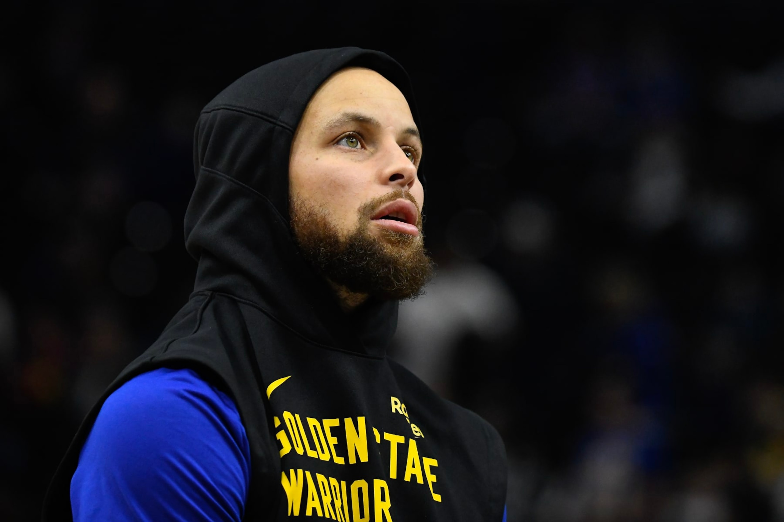 SALT LAKE CITY, UTAH - FEBRUARY 15: Stephen Curry #30 of the Golden State Warriors warms up before a game against the Utah Jazz at Delta Center on February 15, 2024 in Salt Lake City, Utah. NOTE TO USER: User expressly acknowledges and agrees that, by downloading and or using this photograph, User is consenting to the terms and conditions of the Getty Images License Agreement. (Photo by Alex Goodlett/Getty Images)