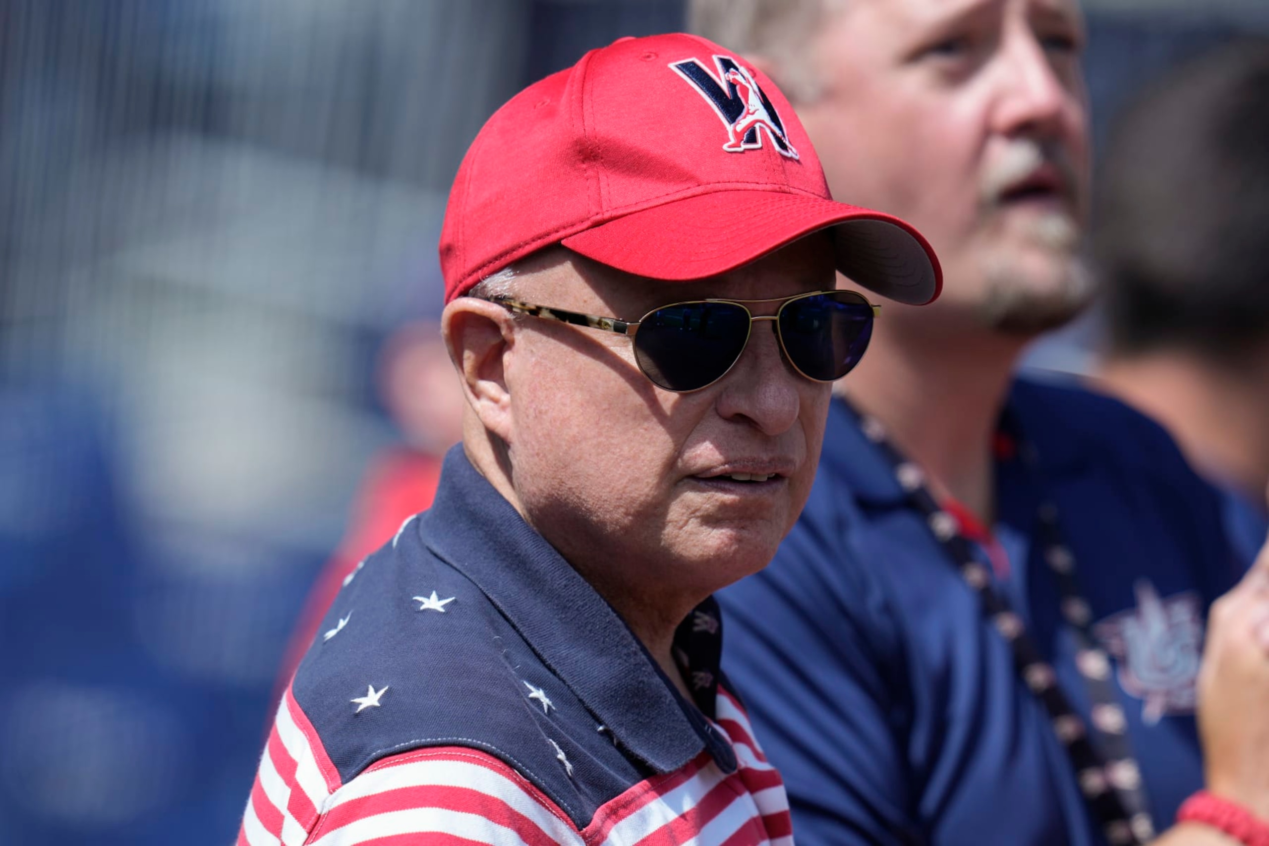 WASHINGTON, DC - JULY 04: Washington Nationals owner Mark Lerner looks on before a game against the Cincinnati Reds at Nationals Park on July 04, 2023 in Washington, DC. (Photo by Jess Rapfogel/Getty Images)