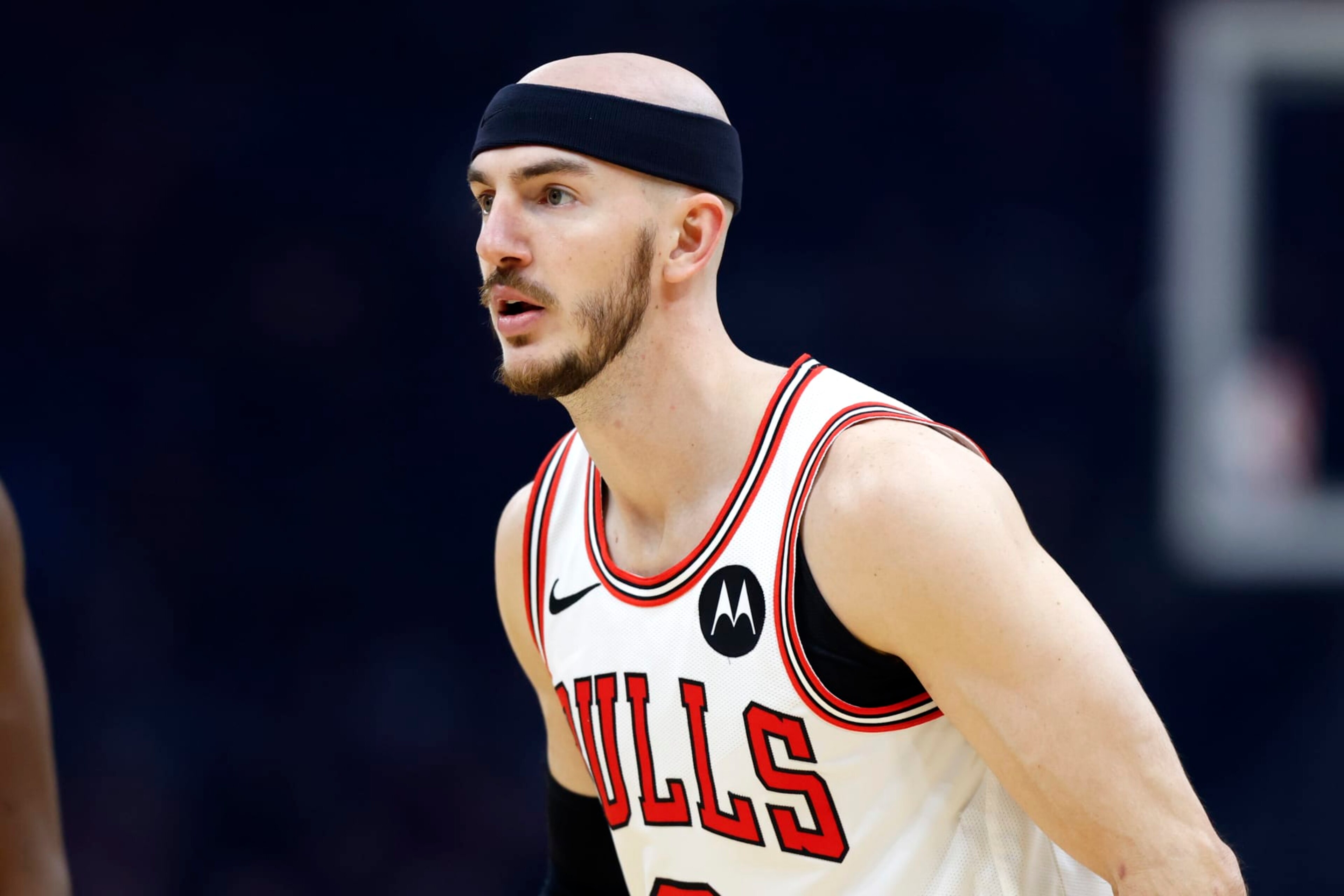 CLEVELAND, OH - FEBRUARY 14: Alex Caruso #6 of the Chicago Bulls plays against the Cleveland Cavaliers during the first half at Rocket Mortgage Fieldhouse on February 14, 2024 in Cleveland, Ohio. NOTE TO USER: User expressly acknowledges and agrees that, by downloading and or using this photograph, User is consenting to the terms and conditions of the Getty Images License Agreement. (Photo by Ron Schwane/Getty Images) CLEVELAND, OH - FEBRUARY 14: Alex Caruso #6 of the Chicago Bulls plays against the Cleveland Cavaliers during the first half at Rocket Mortgage Fieldhouse on February 14, 2024 in Cleveland, Ohio. NOTE TO USER: User expressly acknowledges and agrees that, by downloading and or using this photograph, User is consenting to the terms and conditions of the Getty Images License Agreement. (Photo by Ron Schwane/Getty Images)