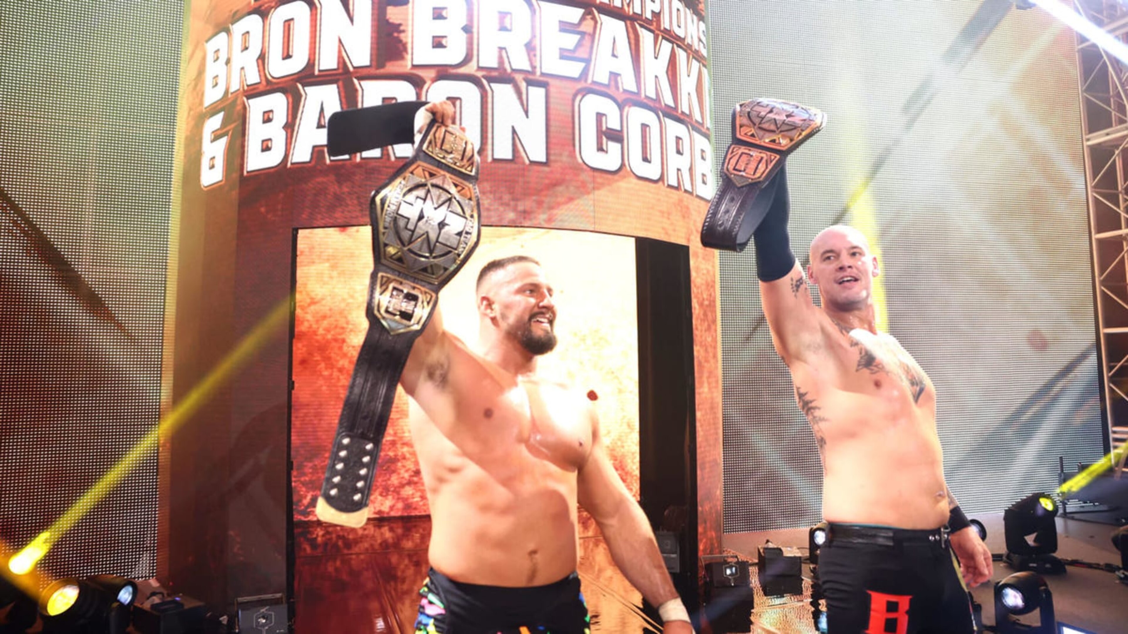 Bron Breakker and Baron Corbin captured the NXT Tag Team Championships last week. Bron Breakker and Baron Corbin captured the NXT Tag Team Championships last week.