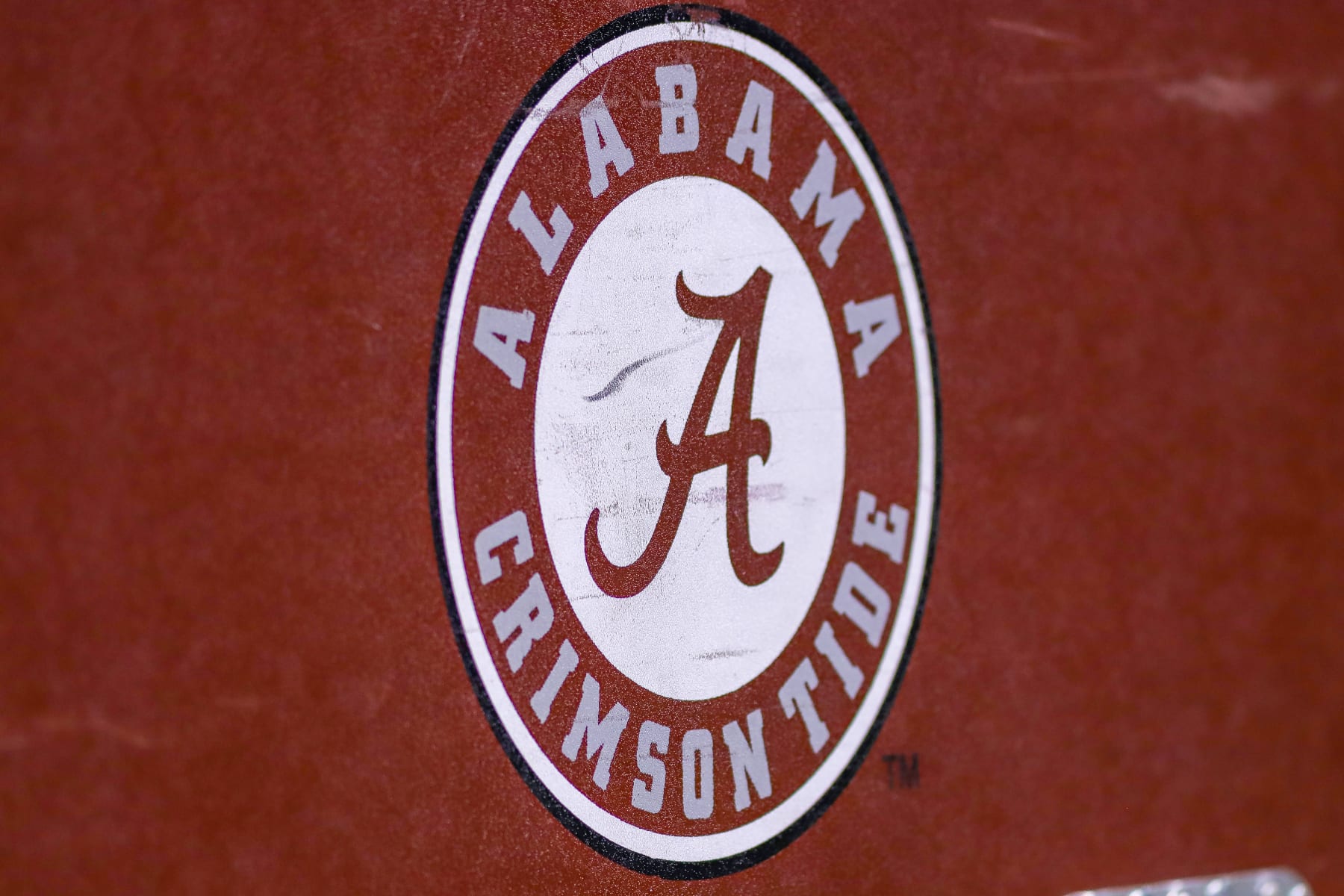 NEW ORLEANS, LA - DECEMBER 31: Alabama logo on an equipment chest before the Allstate Sugar Bowl between the Alabama Crimson Tide and the Kansas State Wildcats on December 31, 2022 at the Caesars Superdome in New Orleans, LA. (Photo by Chris McDill/Icon Sportswire via Getty Images)