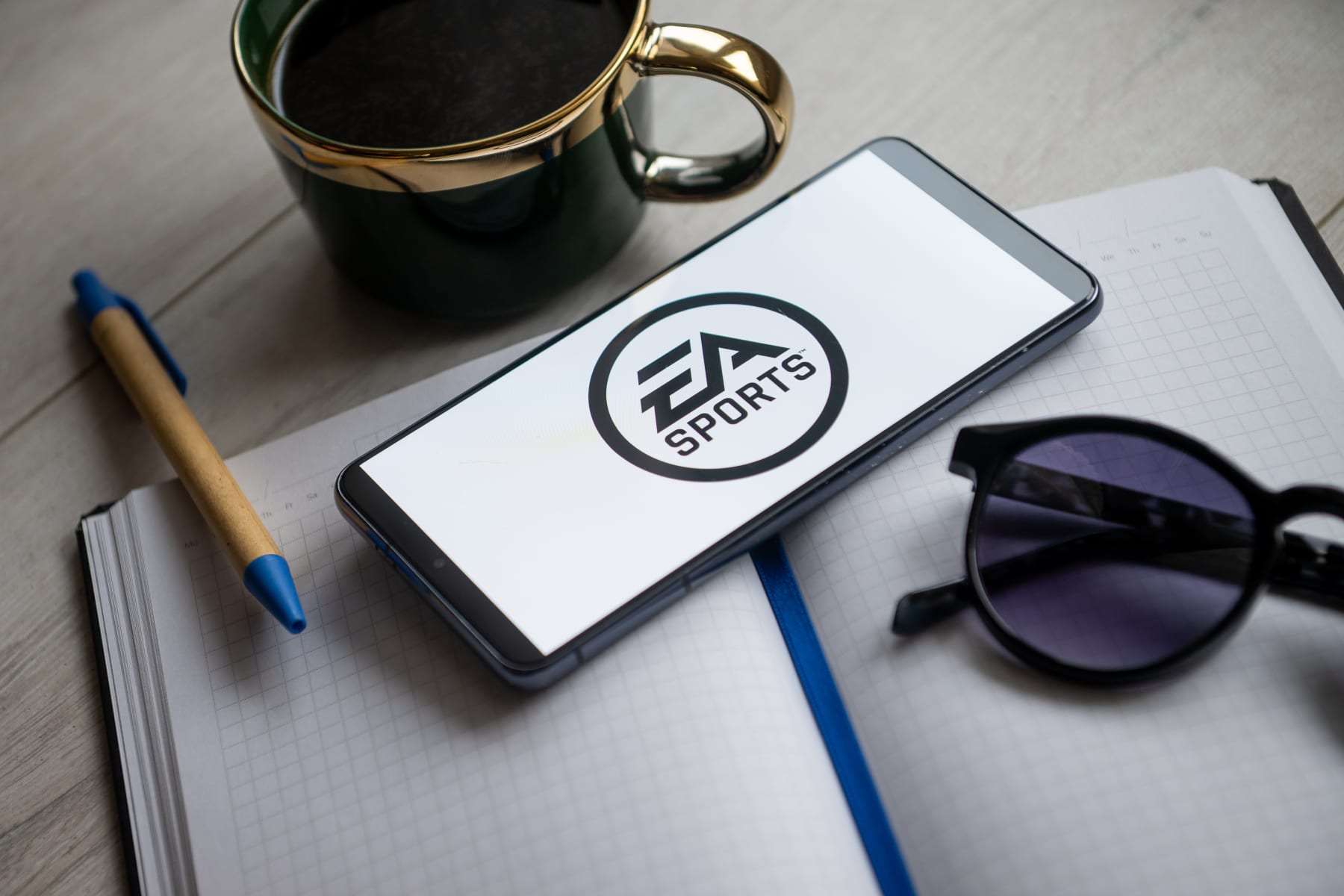 POLAND - 2024/01/31: In this photo illustration a EA Sports logo seen displayed on a smartphone. (Photo Illustration by Mateusz Slodkowski/SOPA Images/LightRocket via Getty Images)