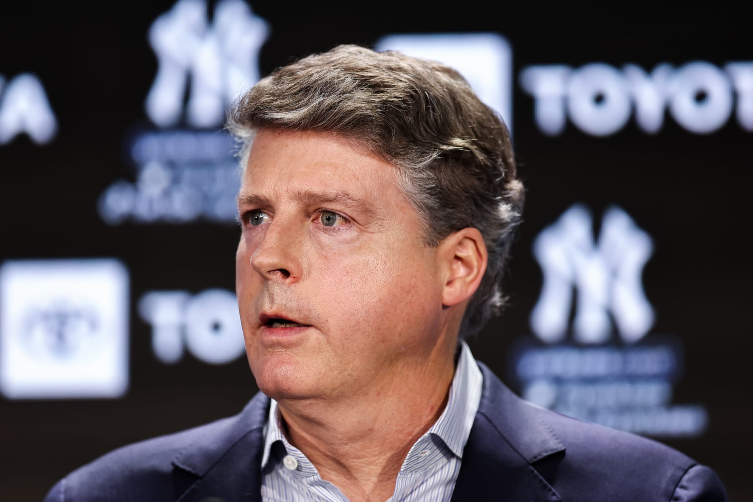 BRONX, NEW YORK - DECEMBER 21: Yankees principal owner Hal Steinbrenner speaks during a press conference at Yankee Stadium on December 21, 2022 in Bronx, New York. (Photo by Dustin Satloff/Getty Images)