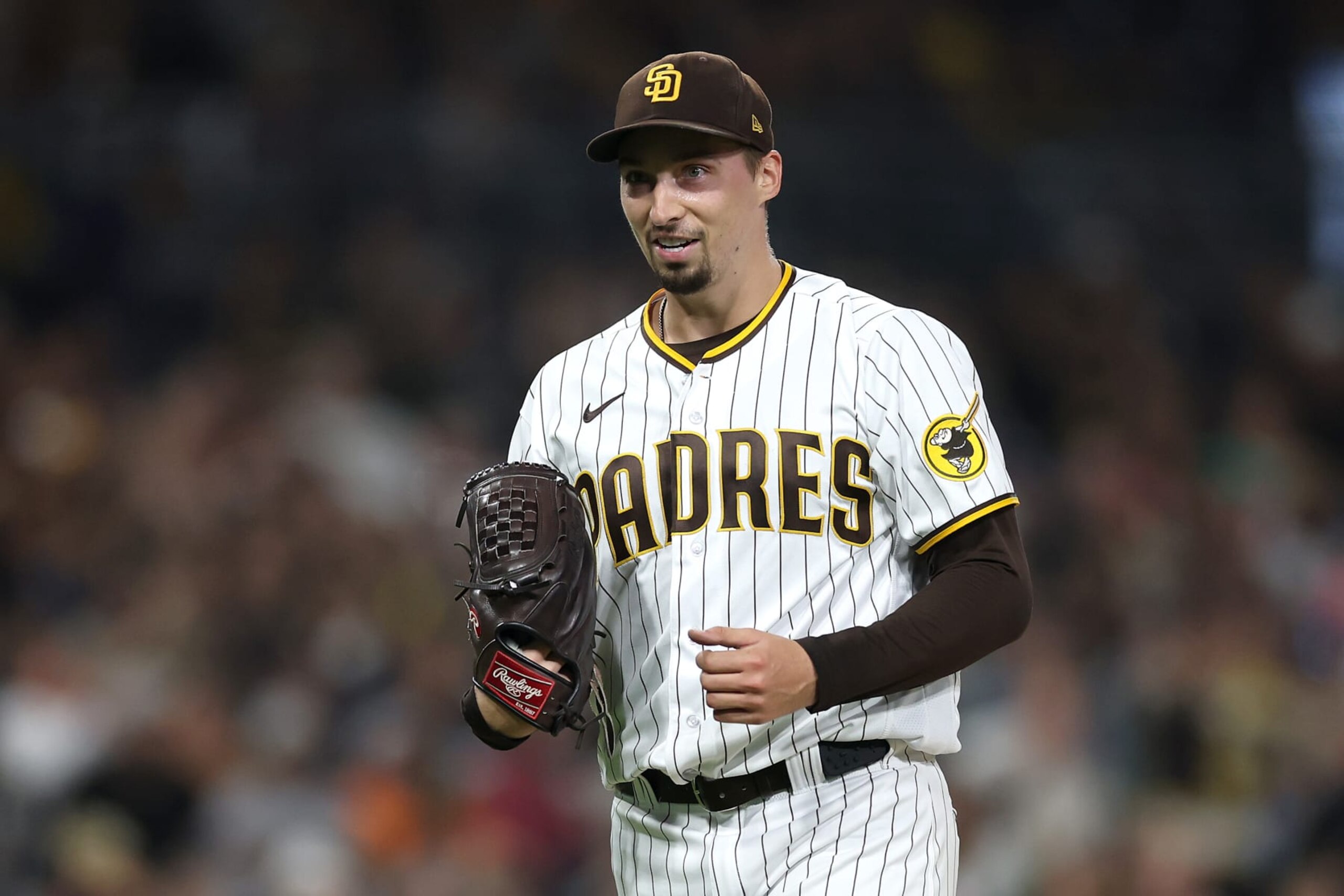 SAN DIEGO, CALIFORNIA - SEPTEMBER 19: Blake Snell #4 of the San Diego Padres looks on during the sixth inning of a game against the Colorado Rockies at PETCO Park on September 19, 2023 in San Diego, California. (Photo by Sean M. Haffey/Getty Images) SAN DIEGO, CALIFORNIA - SEPTEMBER 19: Blake Snell #4 of the San Diego Padres looks on during the sixth inning of a game against the Colorado Rockies at PETCO Park on September 19, 2023 in San Diego, California. (Photo by Sean M. Haffey/Getty Images)
