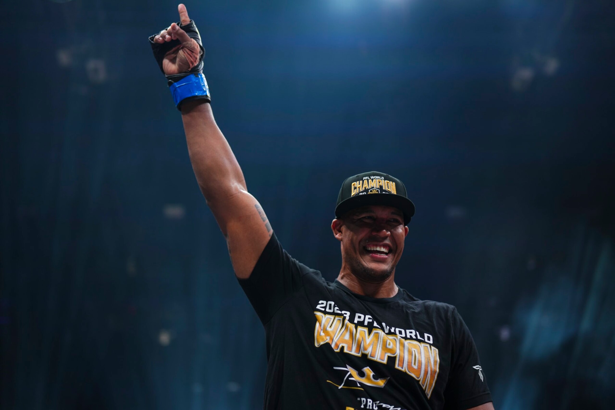 WASHINGTON, DC - NOVEMBER 24: Renan Ferreira of Brazil reacts after his victory against Denis Goltsov of Russia during the 2023 PFL Championships at The Anthem on November 24, 2023 in Washington, DC. (Photo by Cooper Neill/Getty Images) WASHINGTON, DC - NOVEMBER 24: Renan Ferreira of Brazil reacts after his victory against Denis Goltsov of Russia during the 2023 PFL Championships at The Anthem on November 24, 2023 in Washington, DC. (Photo by Cooper Neill/Getty Images)