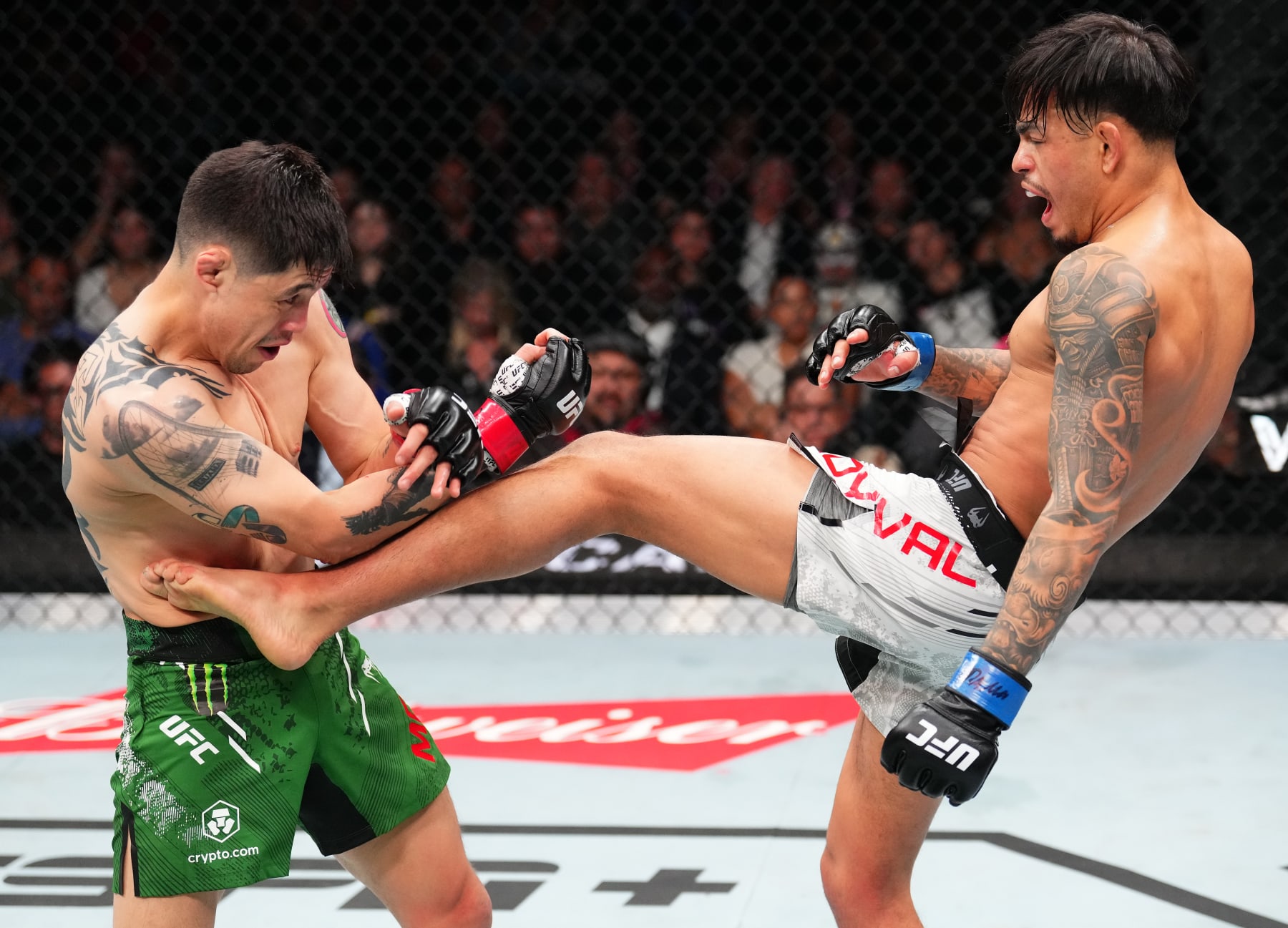 Brandon Royval kicks Brandon Moreno