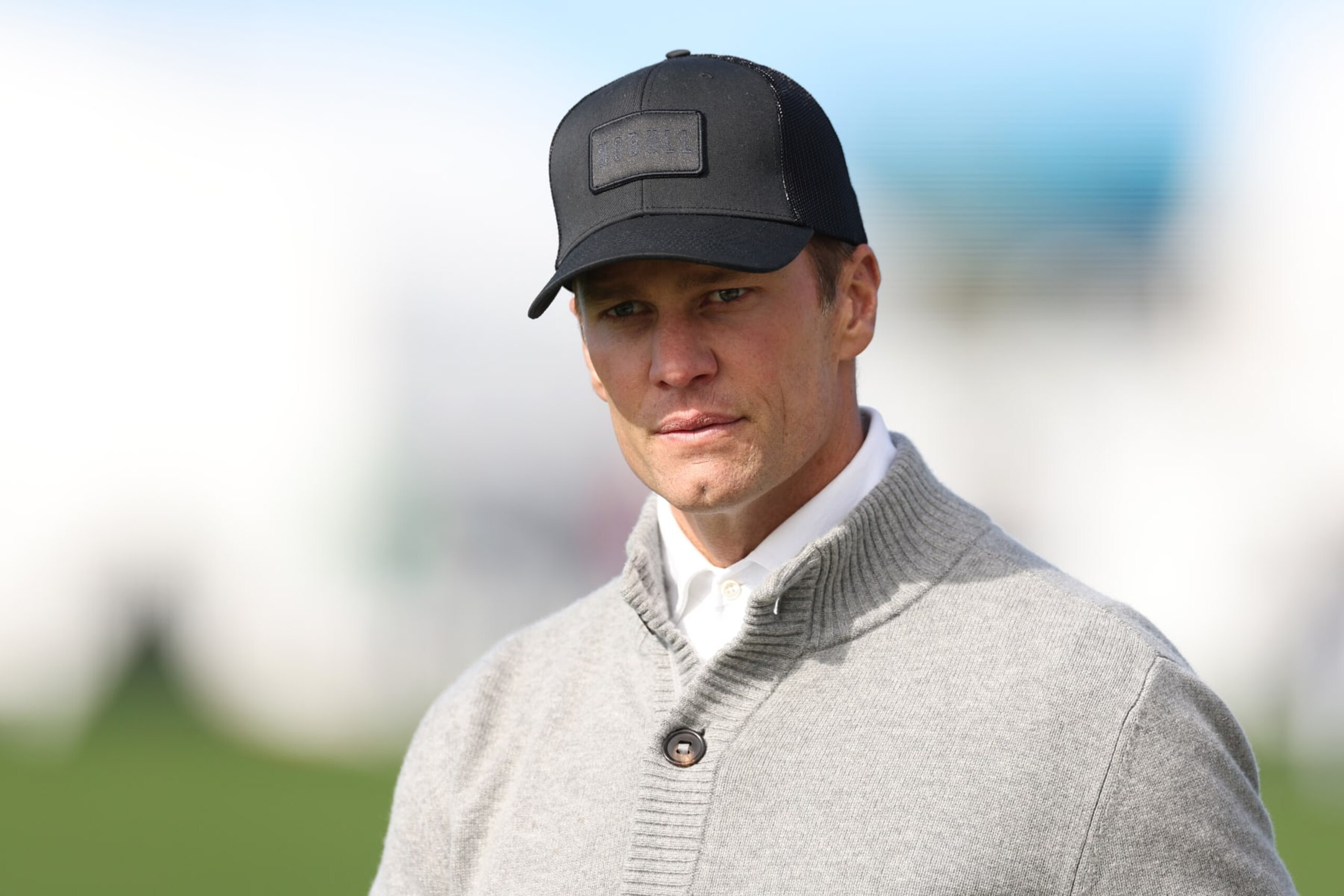 PEBBLE BEACH, CALIFORNIA - FEBRUARY 02: Former NFL quarterback Tom Brady looks on during the second round of the AT&T Pebble Beach Pro-Am at Pebble Beach Golf Links on February 02, 2024 in Pebble Beach, California. (Photo by Ezra Shaw/Getty Images)