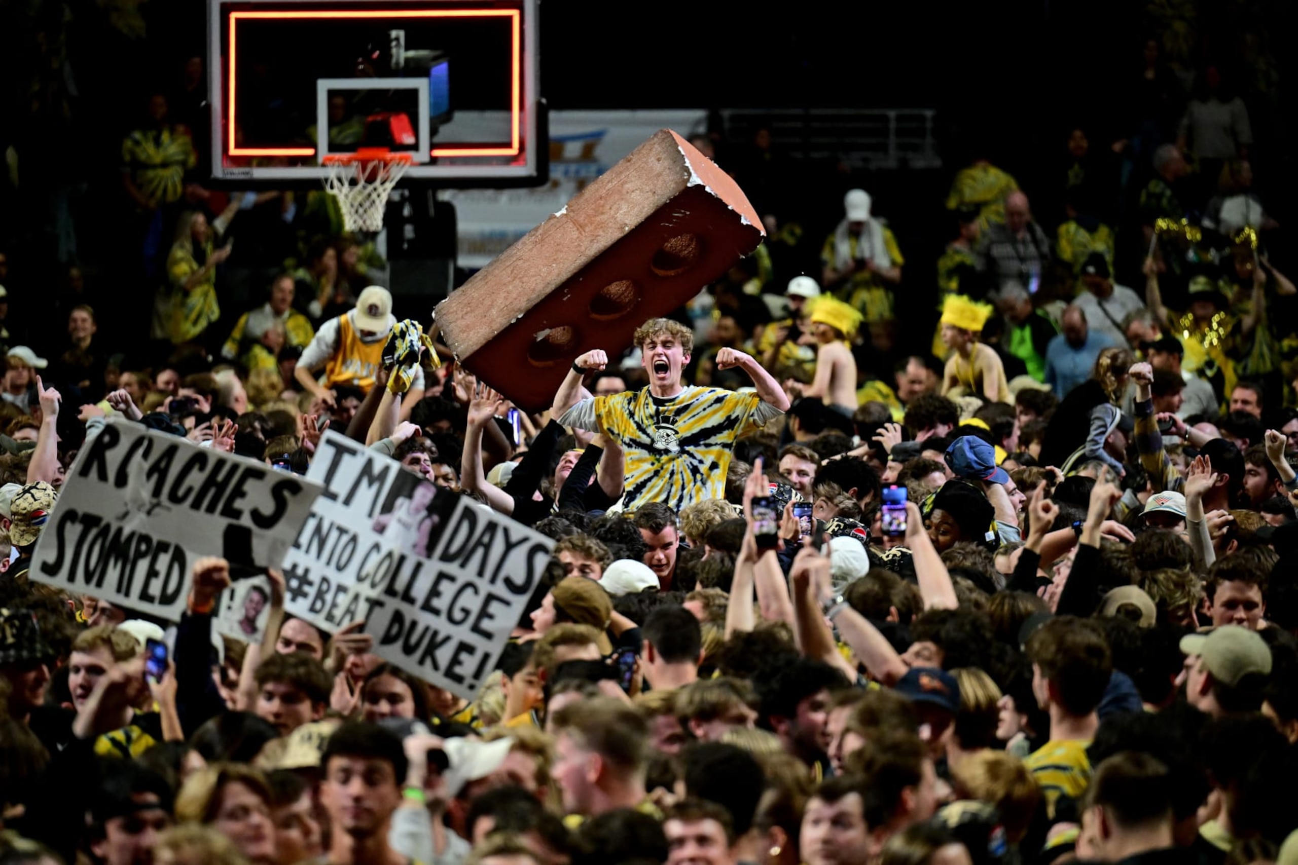 Wake Forest's Lawrence Joel Veterans Memorial Coliseum after Saturday's controversial court storm Wake Forest's Lawrence Joel Veterans Memorial Coliseum after Saturday's controversial court storm