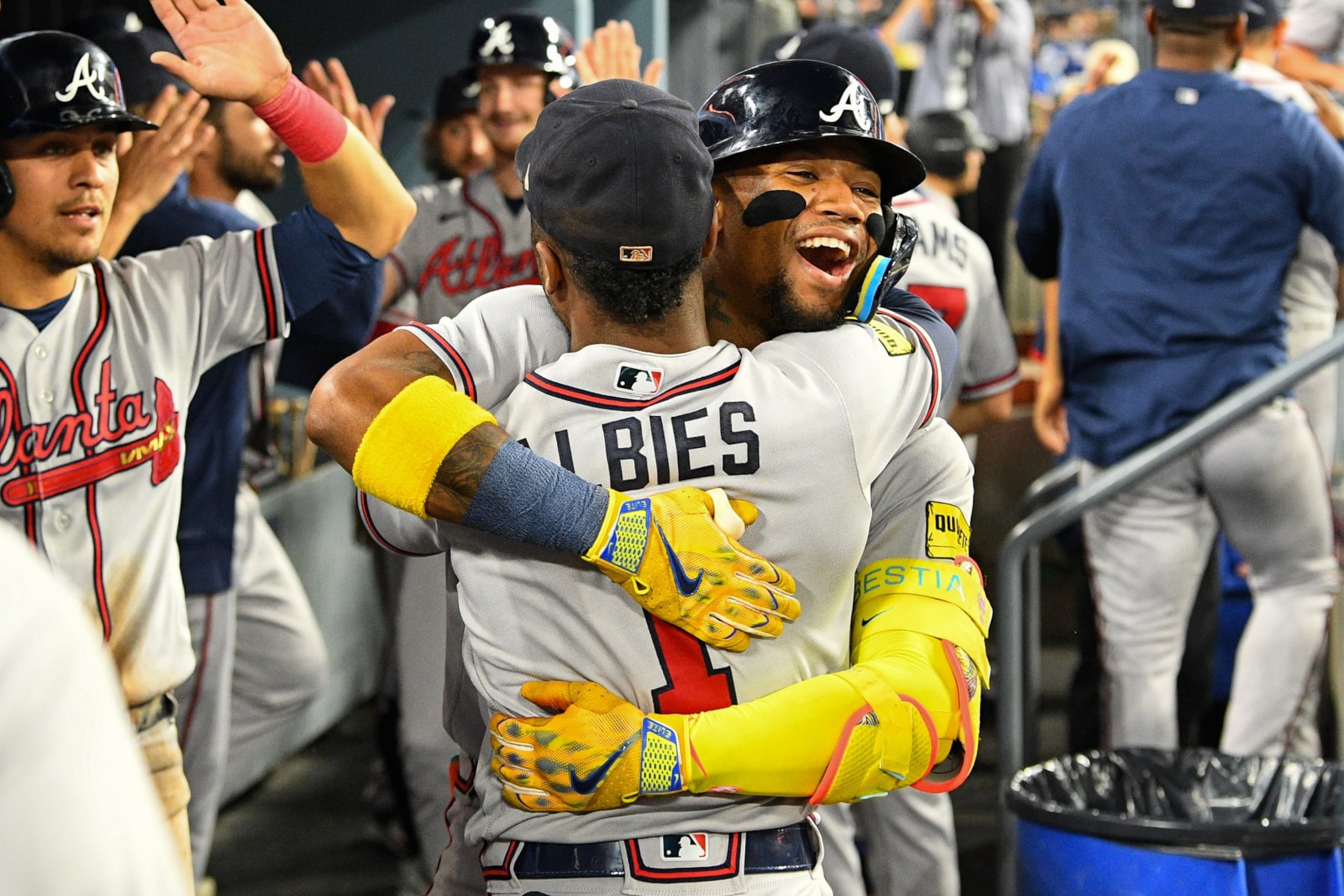Ozzie Albies (L) and Ronald Acuña Jr. (R) Ozzie Albies (L) and Ronald Acuña Jr. (R)