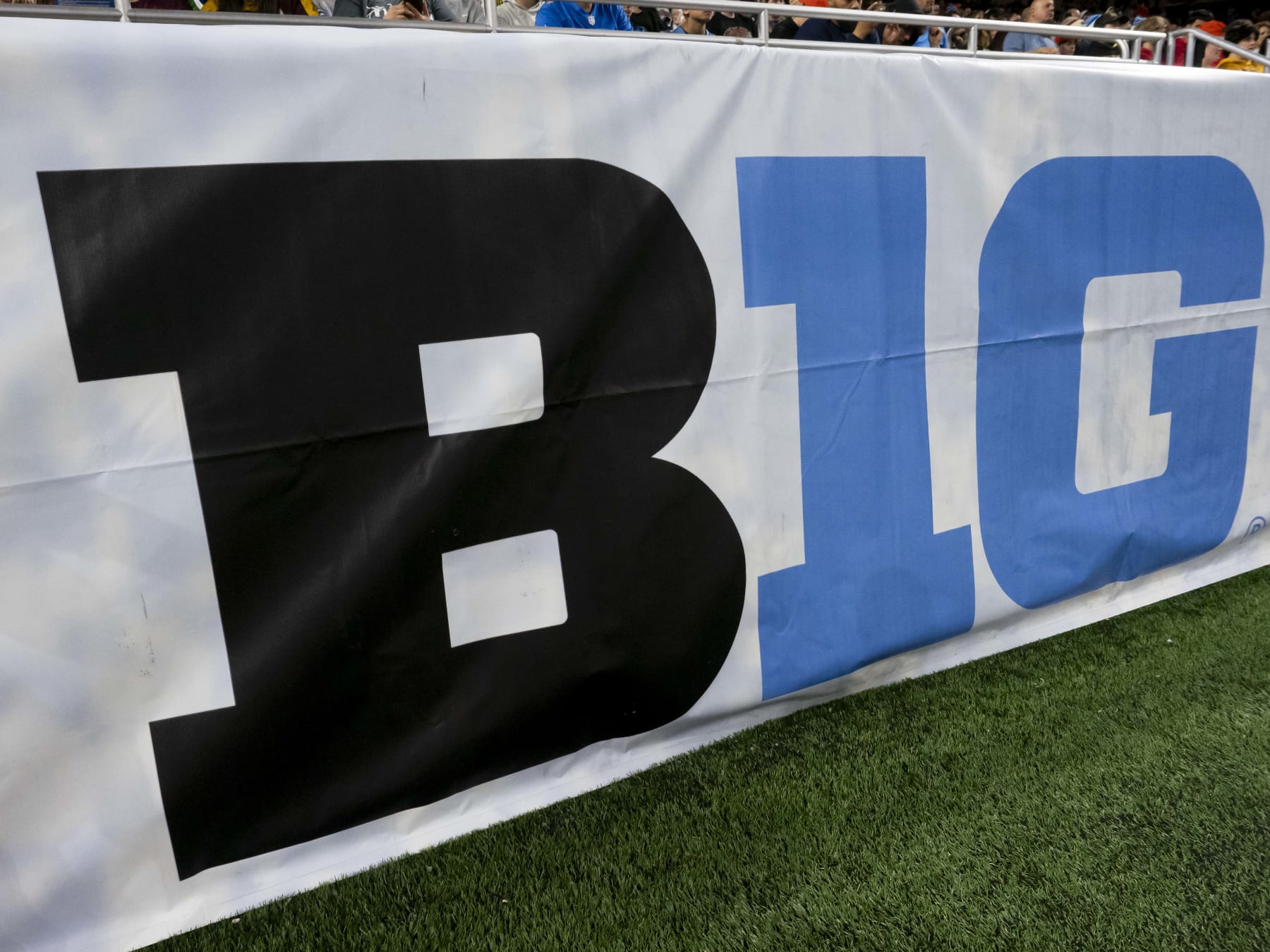 DETROIT, MI - DECEMBER 26: The Big Ten conference logo is pictured before the Quick Lane Bowl between the Bowling Green Falcons and the Minnesota Golden Gophers on December 26, 2023 at Ford Field in Detroit, Michigan. (Photo by Joseph Weiser/Icon Sportswire via Getty Images)