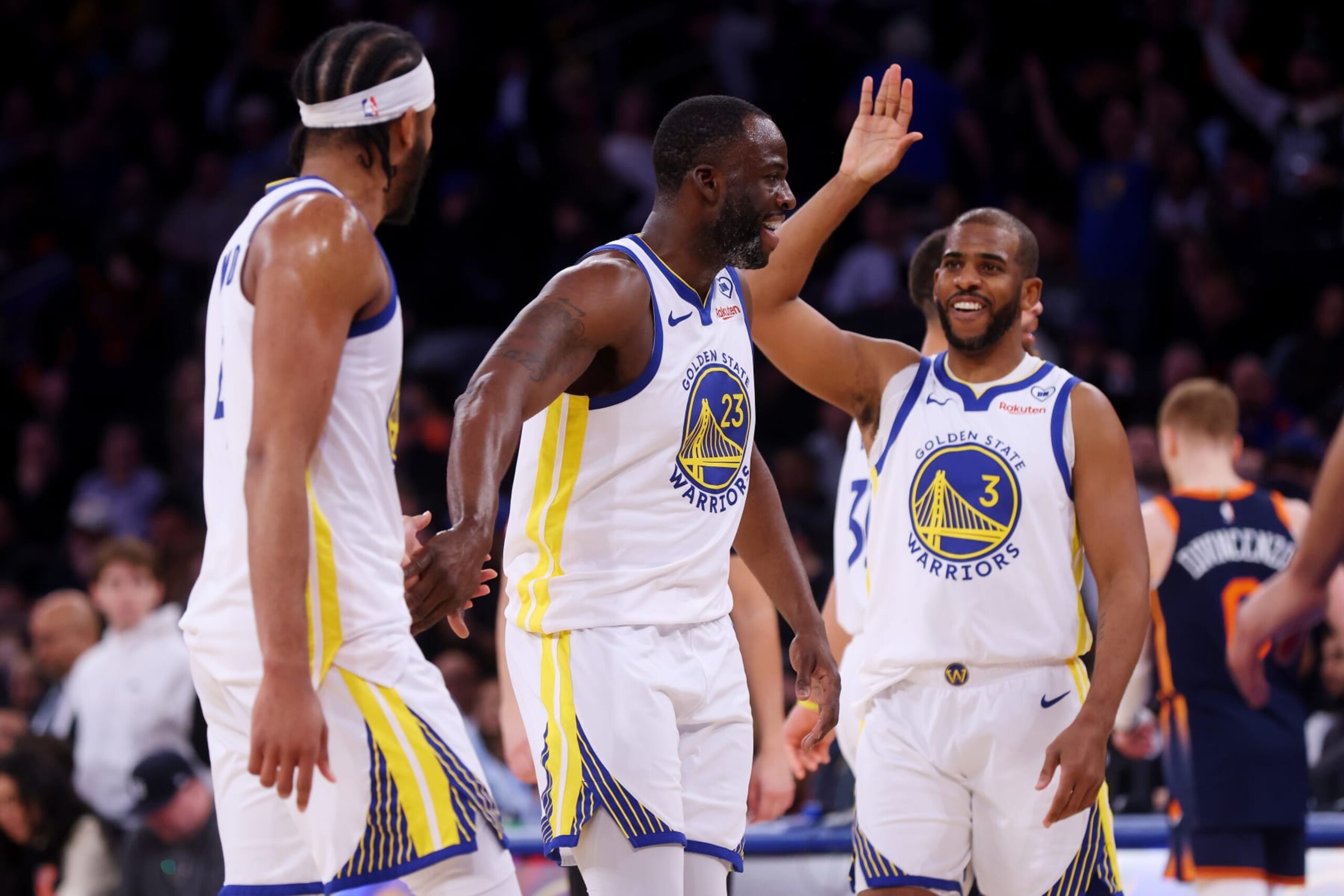 Moses Moody, Draymond Green and Chris Paul Moses Moody, Draymond Green and Chris Paul