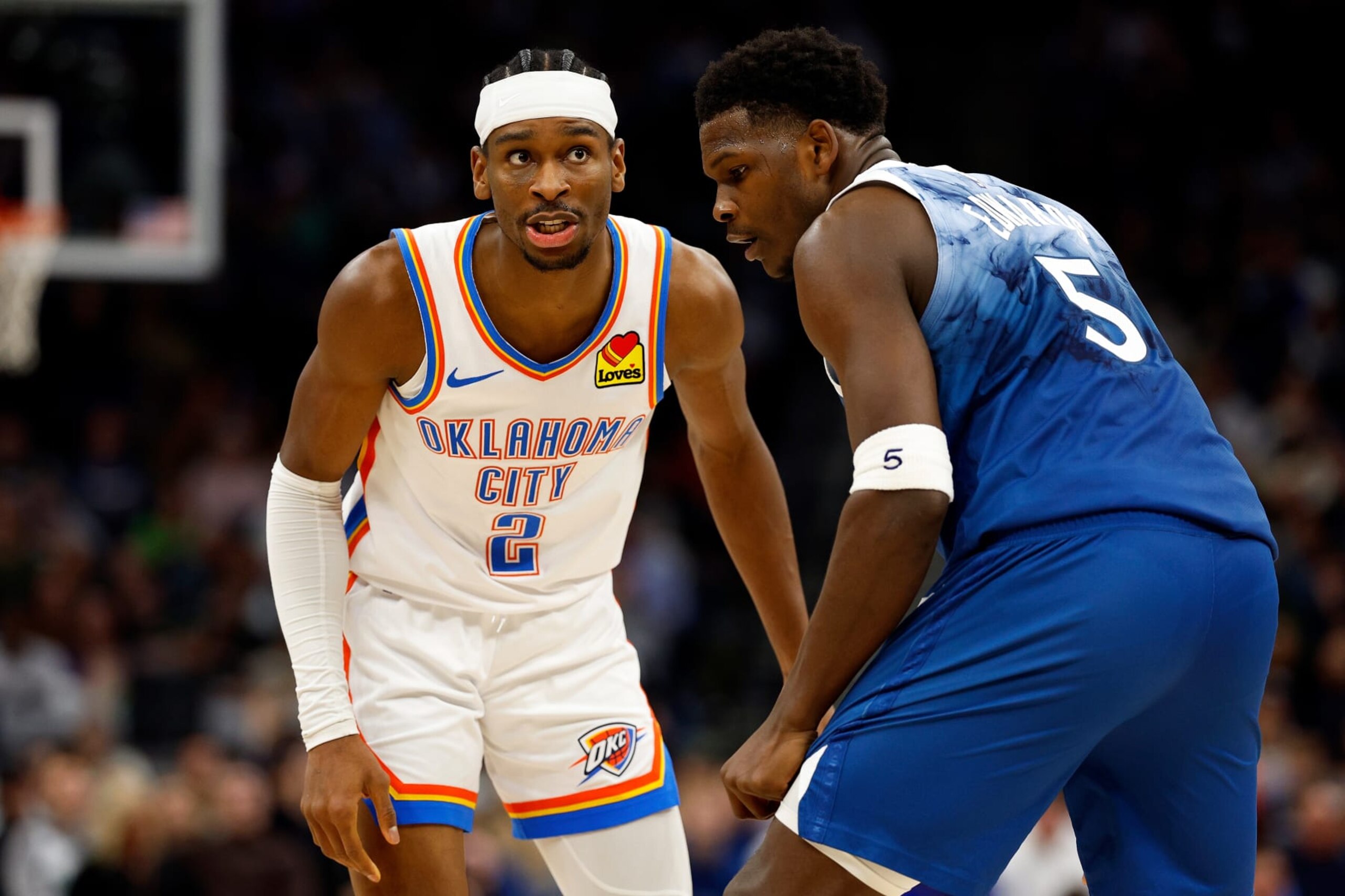 Shai Gilgeous-Alexander and Anthony Edwards