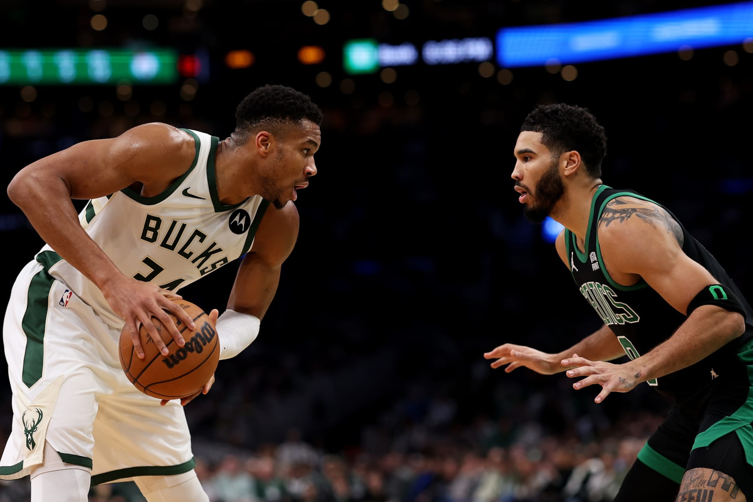 Giannis Antetokounmpo and Jayson Tatum